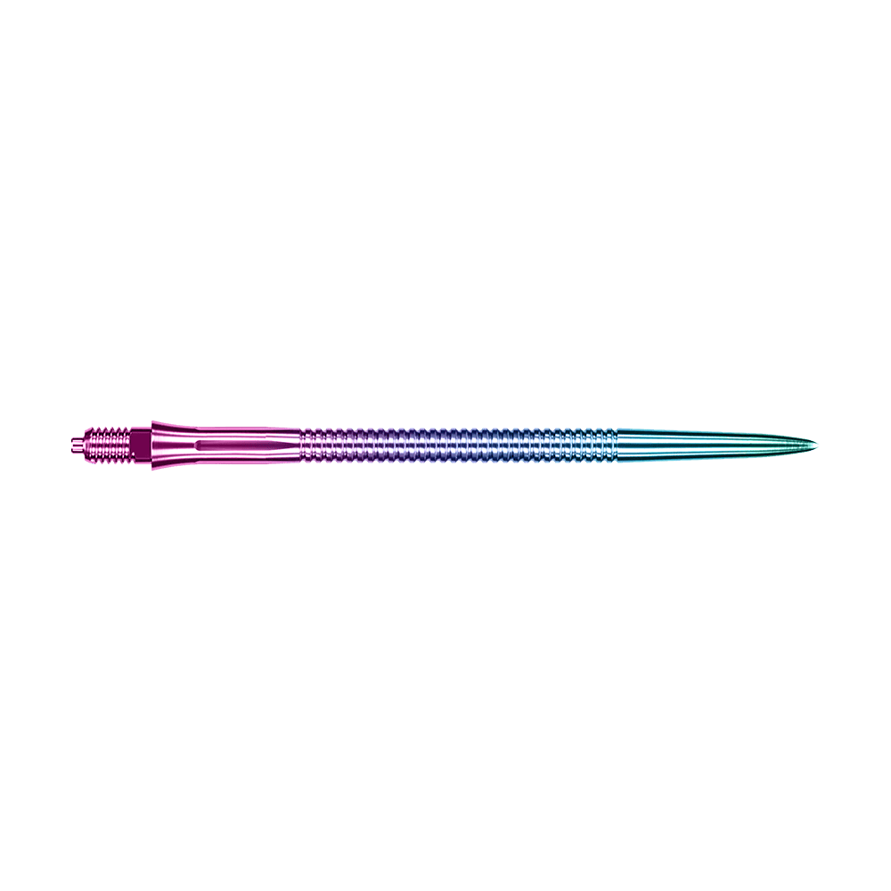 Punte per freccette Caliburn EZ-EVO - Scanalate - Arcobaleno Gezeigt werden Caliburn EZ-EVO Dartspitzen mit Rillen im Rainbow-Design, 45 mm Länge. Das Set enthält Dartspitzen mit auffälligen Regenbogenfarben.