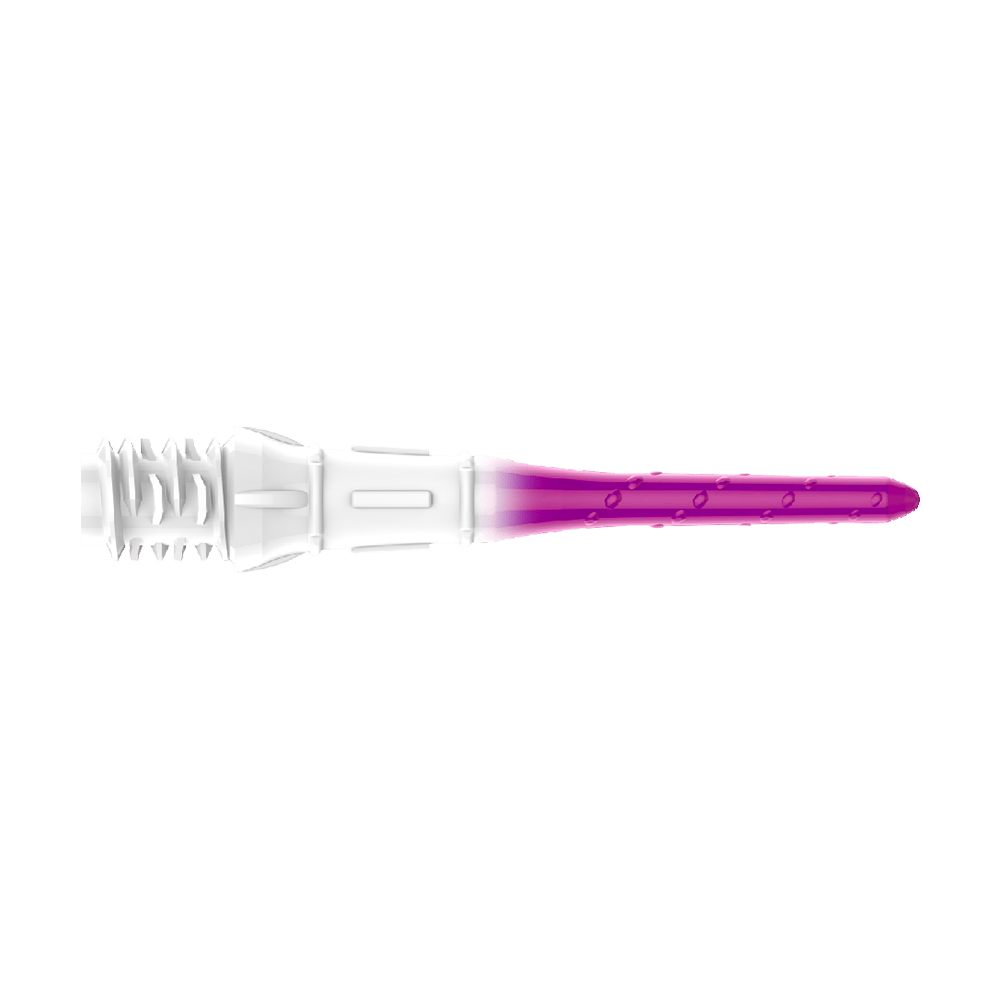 Das Bild zeigt L-Style Premium Lippoint Gradiation Dartspitzen 30er Pack in der Farbe Grape. Die Dartspitzen sind in einer Nahaufnahme dargestellt.