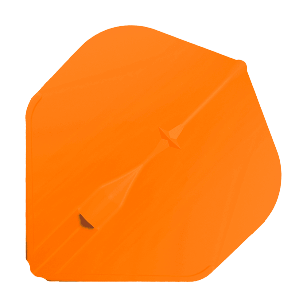 Voli standard L-Style Champagne L1EZ Das Bild zeigt ein orangefarbenes Dart-Flight in Standardform. Es handelt sich um das Produkt "L-Style Champagne L1EZ Standard Flights".