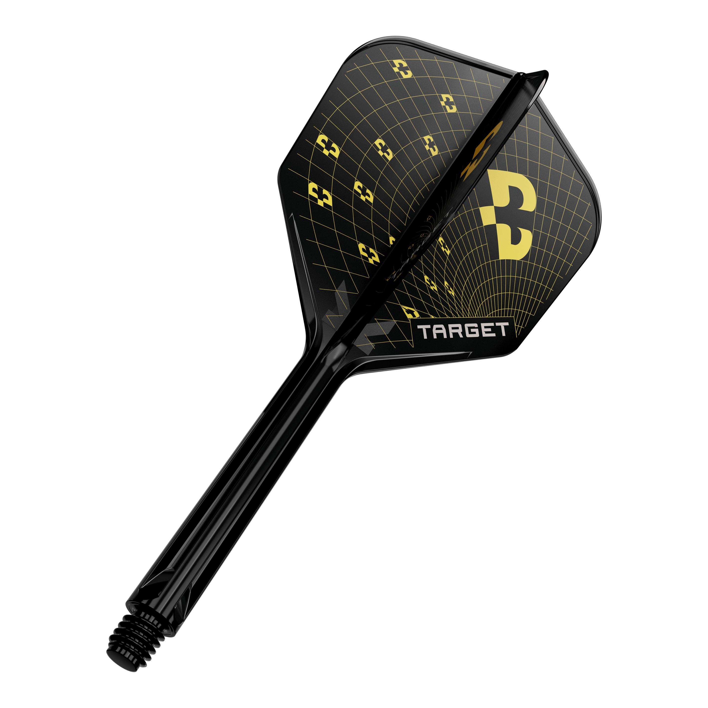 Alette Target K-Flex Bolide n. 6 Nahaufnahme eines Dart-Flights, wahrscheinlich Target K-Flex Bolide No6 in 33mm. Das Produkt wird einzeln präsentiert.