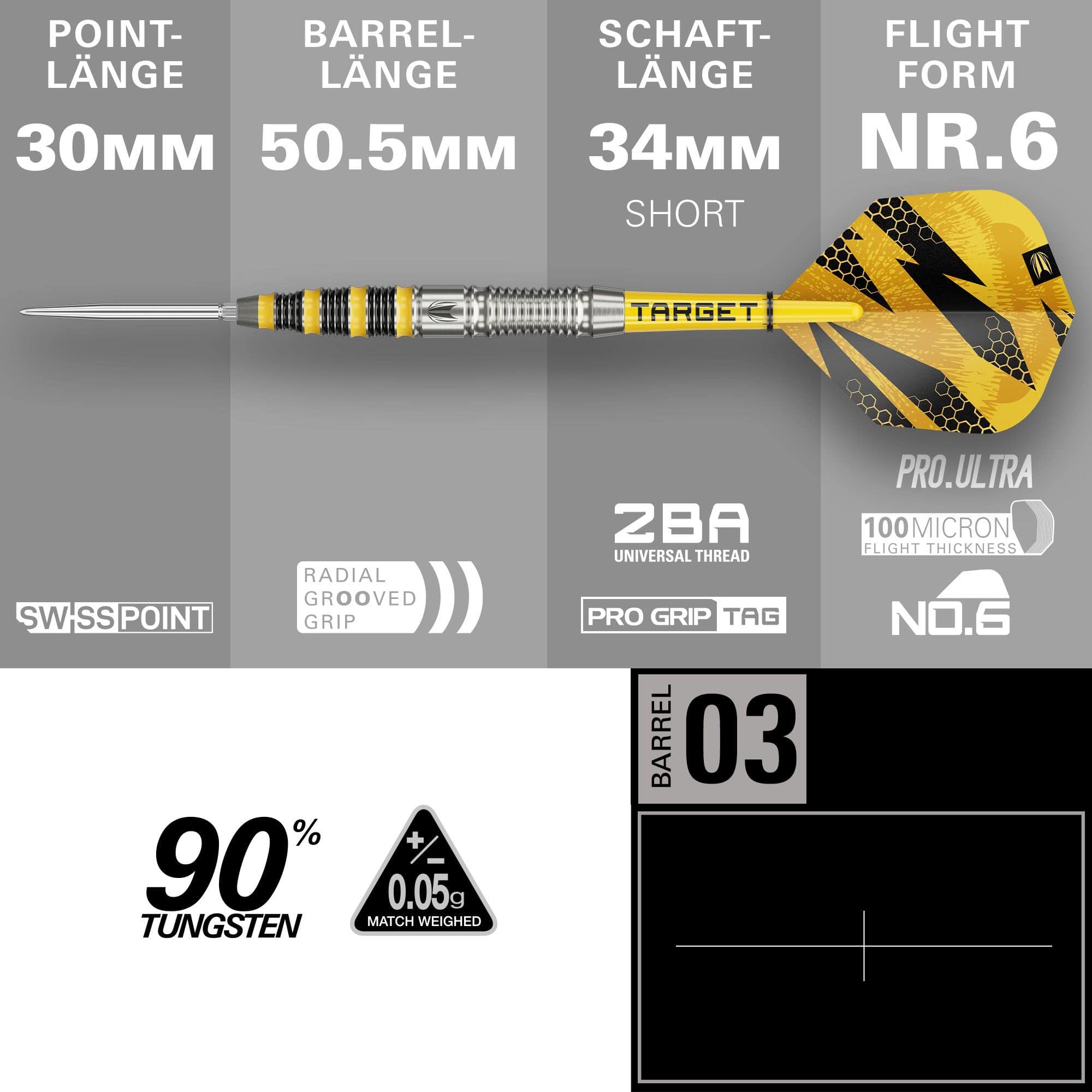 Freccette in acciaio Target Buzz 03 Swiss Points Abgebildet sind Target Buzz 03 Swiss Points Steeldarts. Das Produkt zeichnet sich durch ein elegantes Design aus.
