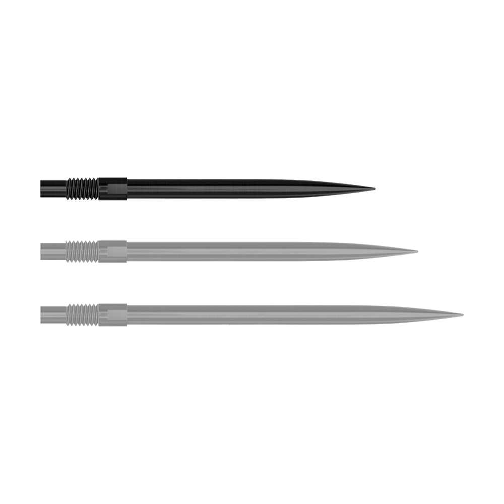 Punte per freccette Harrows Quick Point - Nere Abgebildet ist ein Produkt mit dem Dateinamen 'QP23974_Harrows_QuickPoint_Dartspitzen_Schwarz_30mm_1'. Das Bild zeigt schwarze Dartspitzen.