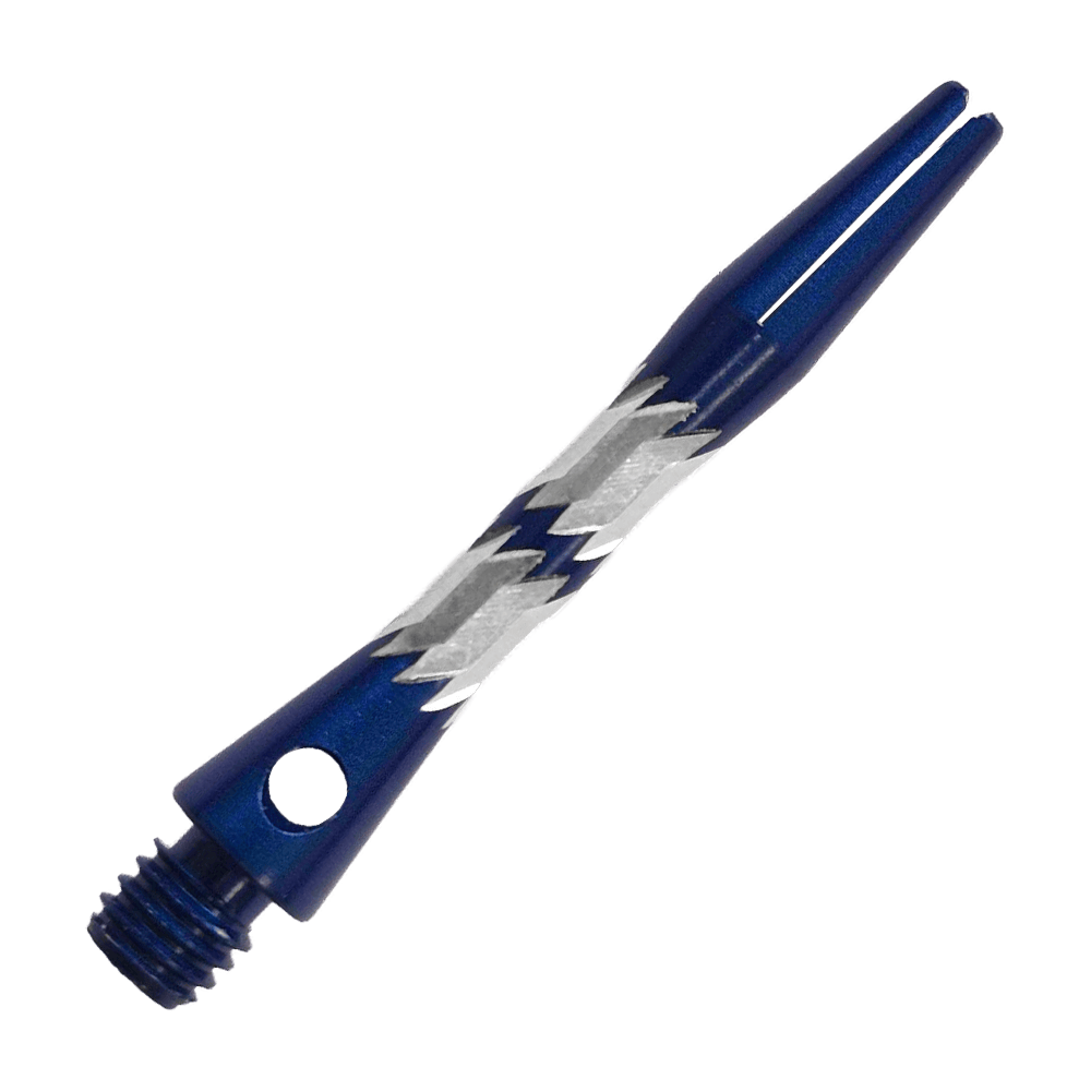 Aste in alluminio Bulls NL Minor - Blu - 33 mm Das Bild zeigt Bulls NL Minor Aluminium Shafts in Blau, 33 mm. Sie sind speziell für den Einsatz bei Dartpfeilen gefertigt.