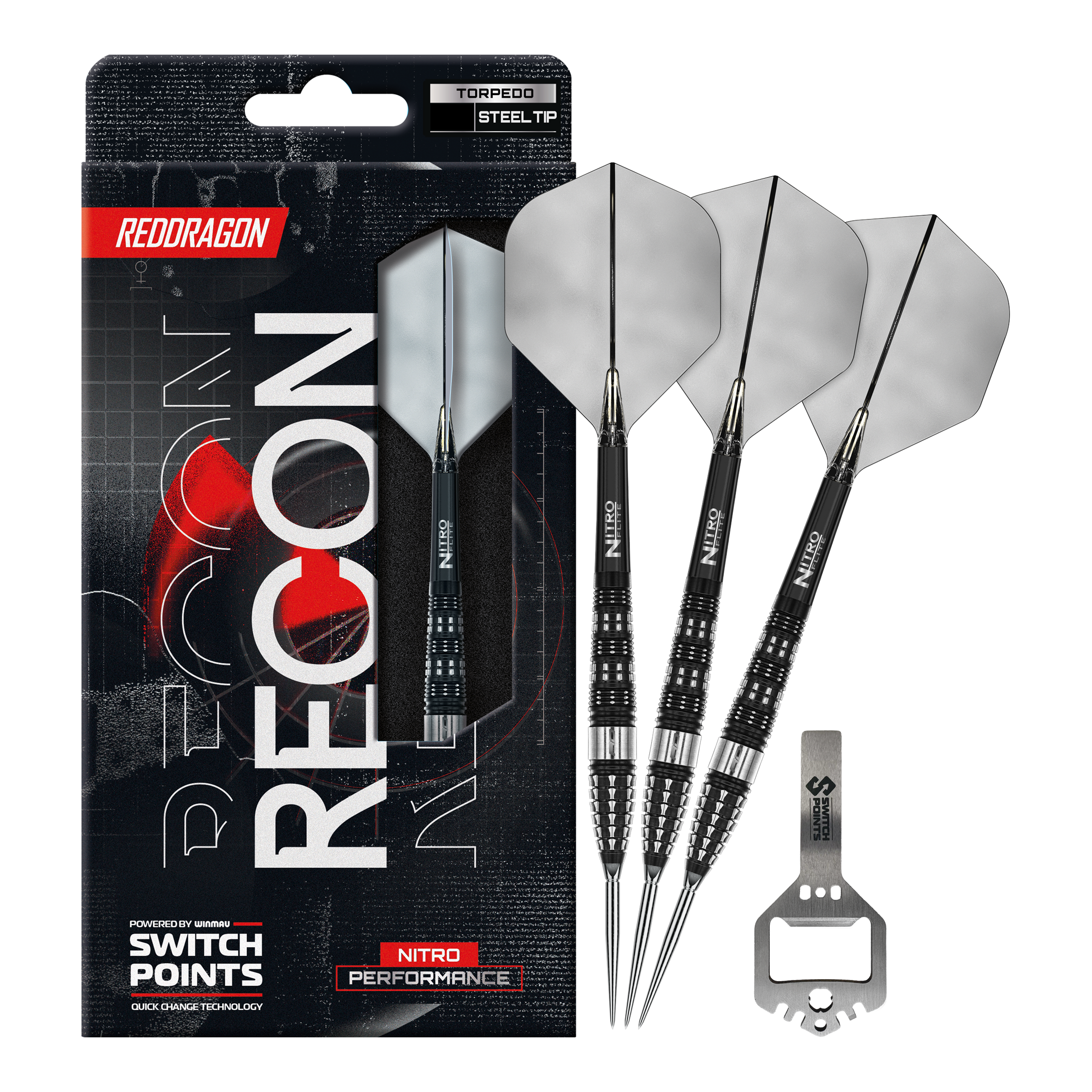Dardi in acciaio a siluro Red Dragon Recon Abgebildet sind die Red Dragon Recon Torpedo Steeldarts mit 23g Gewicht. Diese Steeldarts zeichnen sich durch ihre spezielle Form und hohe Präzision aus.