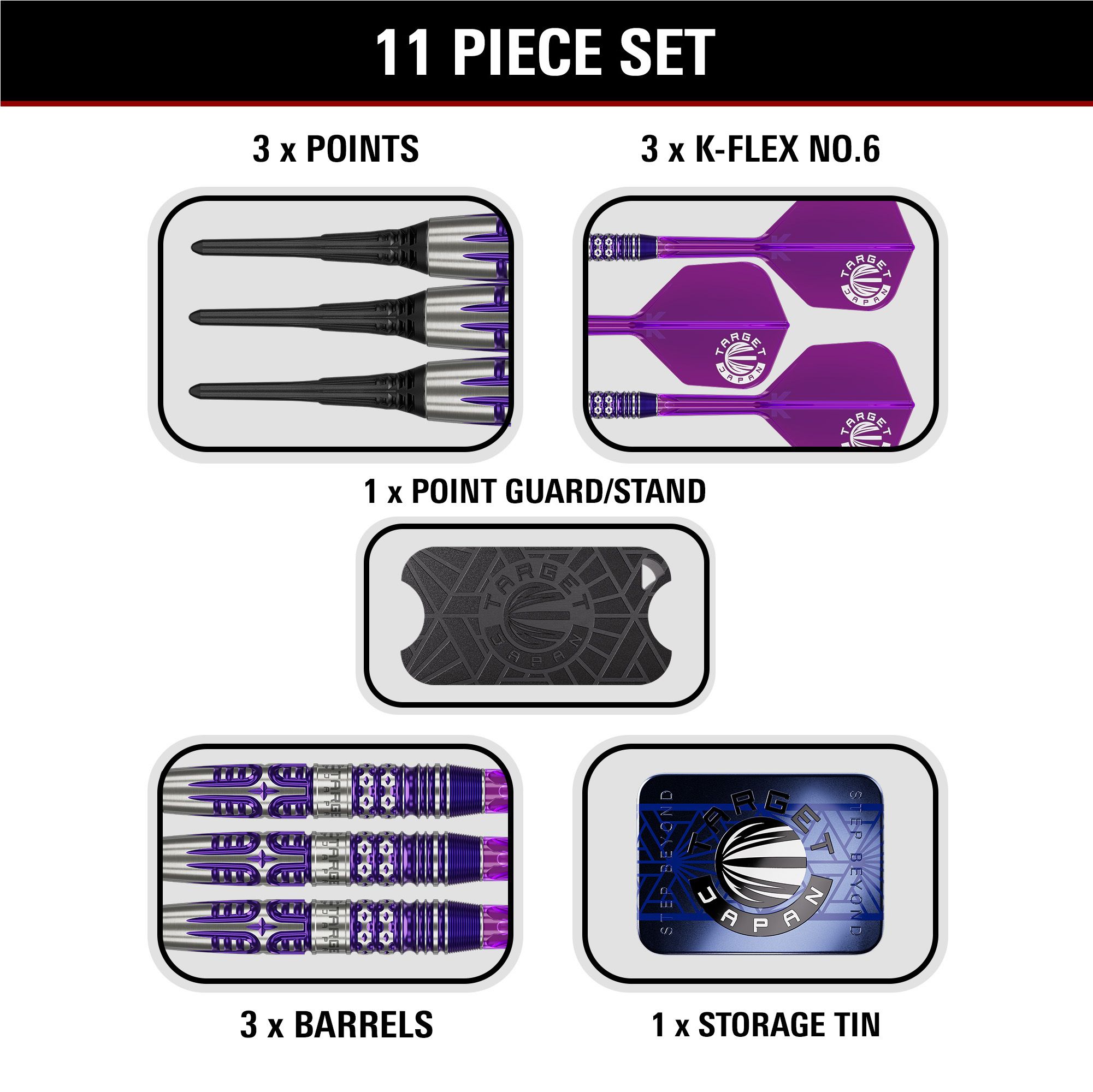 Target Japan Endeavor Kasumi Sato GEN3 Freccette morbide - 19 g Zu sehen ist das Set Target Japan Endeavour Kasumi Sato GEN3 Softdarts - 19g. Die Darts sind speziell für den japanischen Markt entworfen worden.
