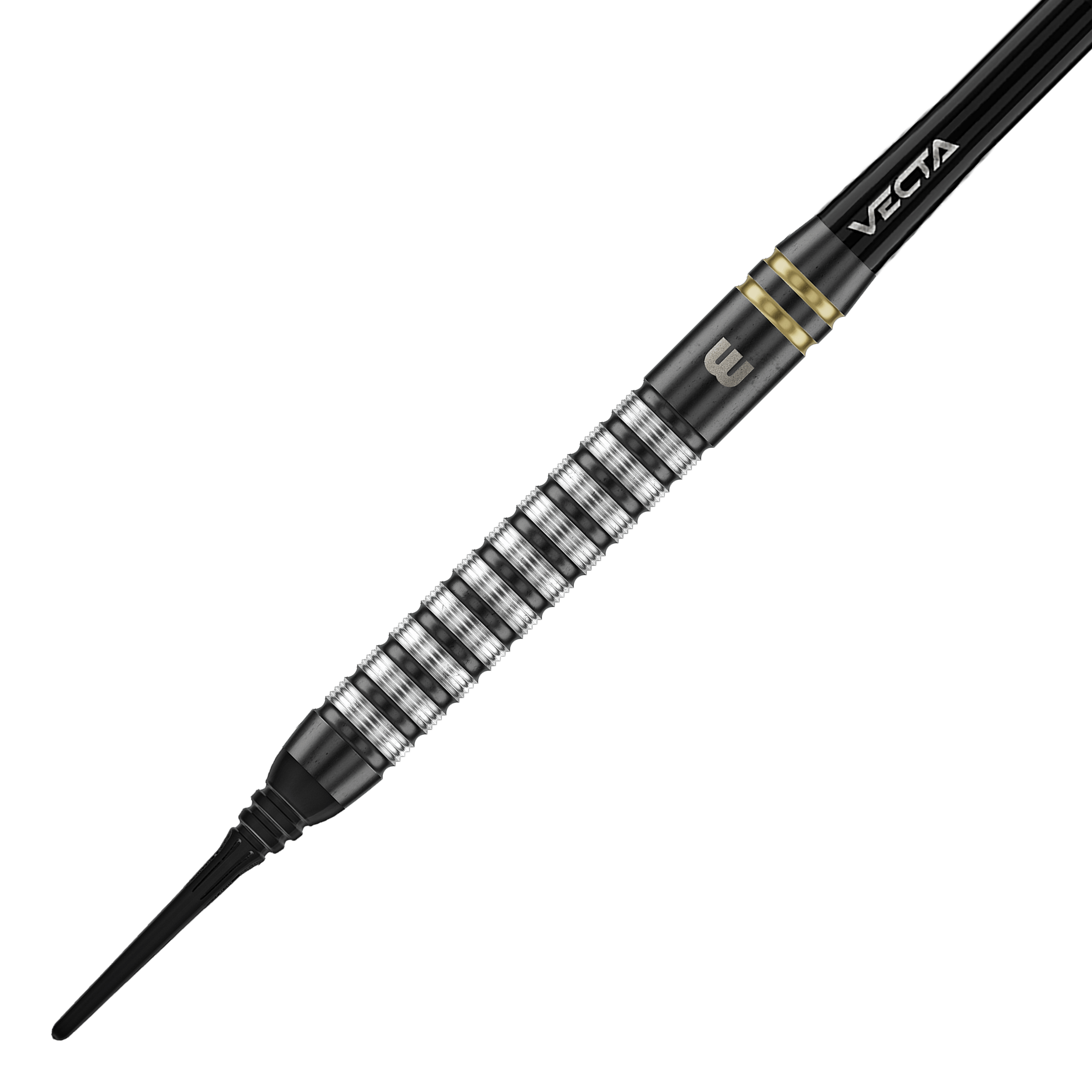 Winmau Gian Van Veen TS freccette morbide - 18g Auf dem Bild sind die Winmau Gian Van Veen TS Softdarts 18g. Die Darts sind in unterschiedlichen Perspektiven fotografiert.