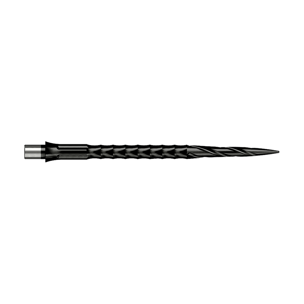 Punte per freccette in acciaio Caliburn System - Spiro - No Lip - Nero Abgebildet ist ein Produkt mit dem Dateinamen EVO033_Caliburn_Evo_System_Steeldartspitzen_Spiro_NoLip_Black_40mm_2. Es handelt sich vermutlich um Steeldartspitzen in schwarzer Ausführung.