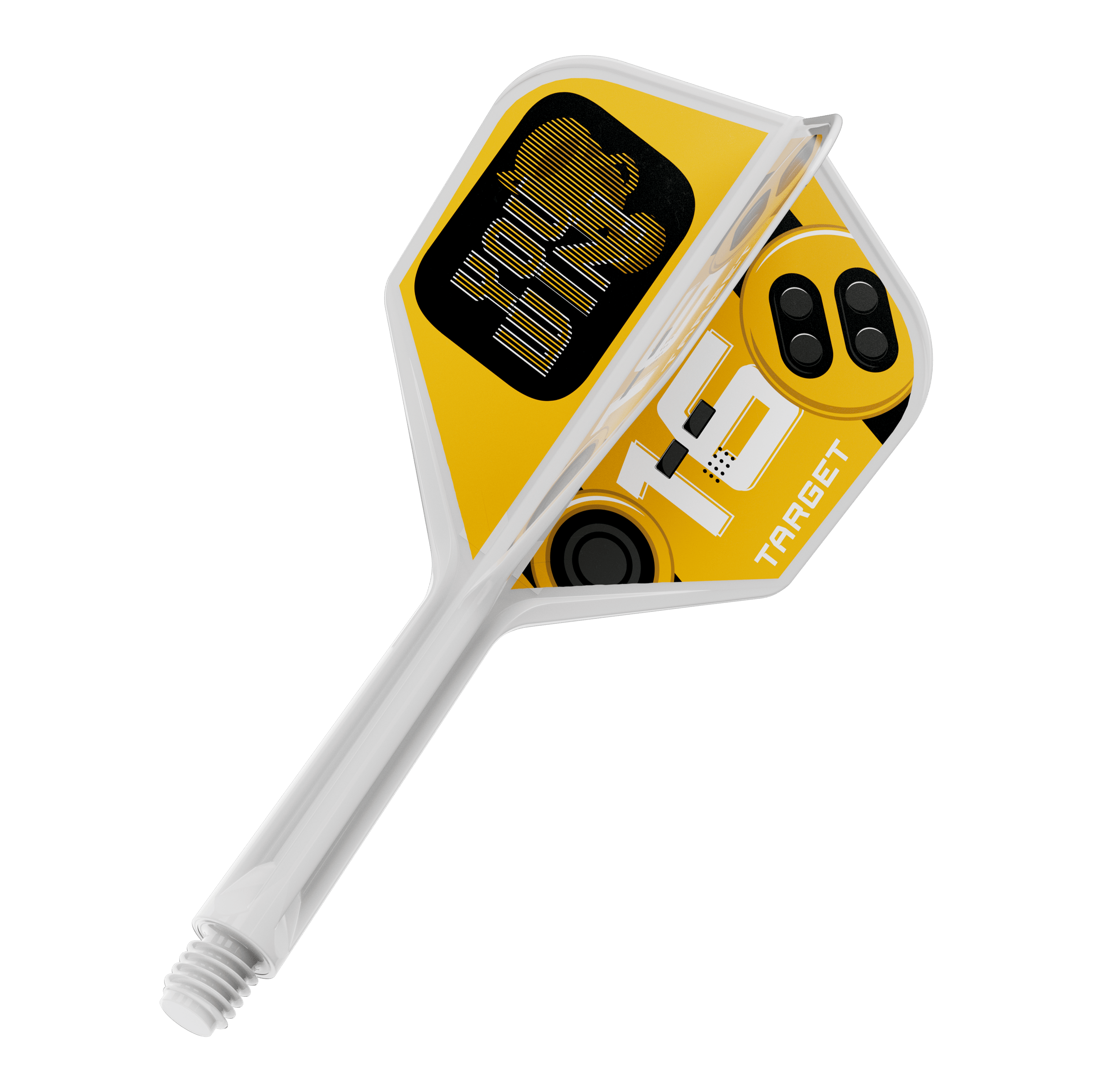 Target K-Flex Vinci 6 voli Ein Dart Flight ist zu sehen. Es handelt sich um das Modell Target K-Flex YouWin No6 mit einer Länge von 26 mm.