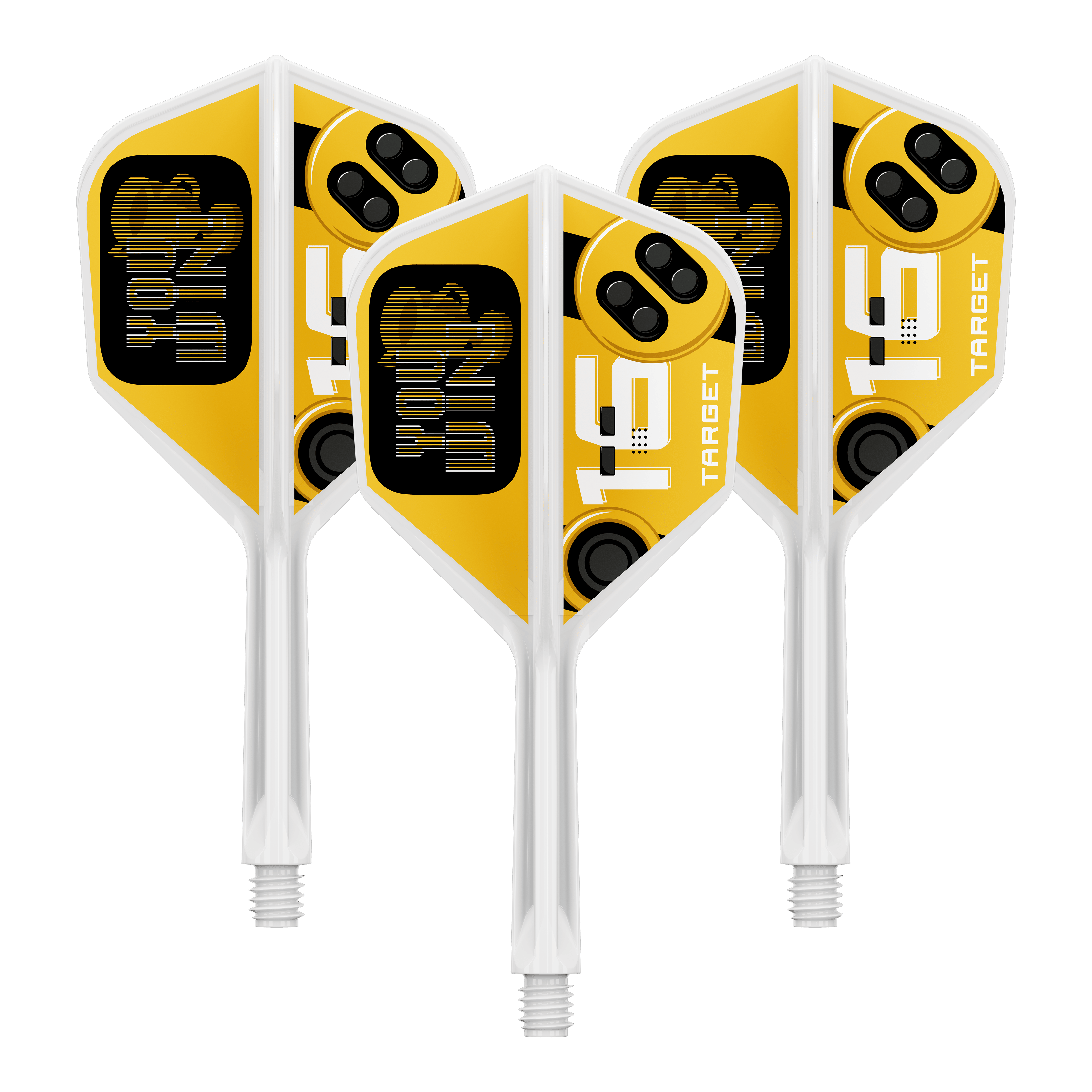Target K-Flex Vinci 6 voli Auf dem Bild ist ein Set Dart Flights zu erkennen. Die Flights sind vom Typ Target K-Flex YouWin No6 und messen 26 mm.