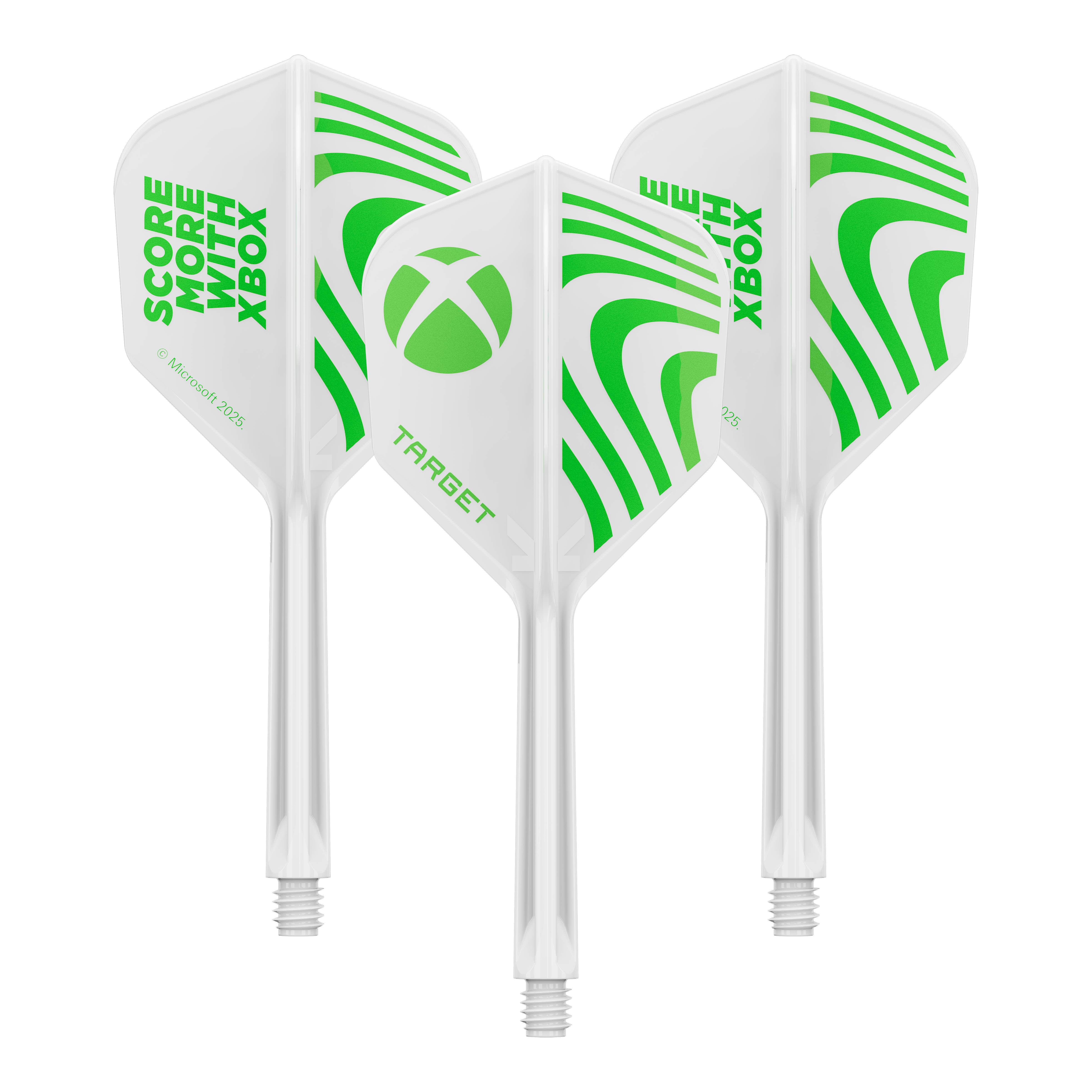 Alette Target Xbox K-Flex No6 - Bianche Hier sieht man vermutlich ein Set Target Xbox KFlex No6 Flights in 33mm. Das Produkt wird als Zubehör für Dart dargestellt.