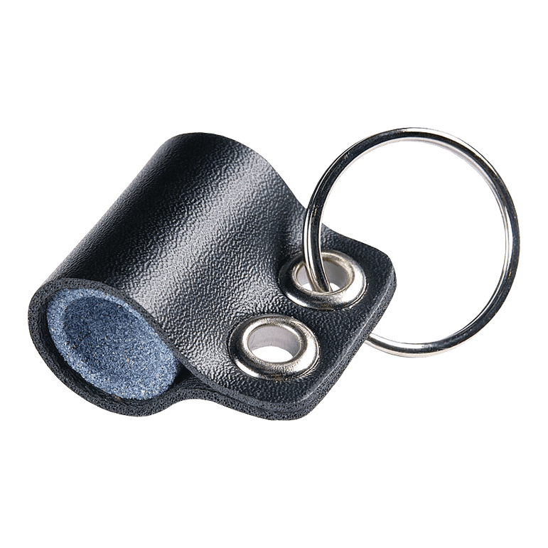 Affilafreccette portachiavi Nodor con pietra per affilare Das Bild zeigt einen Winmau Keyring Dart Sharpener Schleifstein. Es handelt sich um einen kleinen Dartschleifstein mit Schlüsselanhänger.