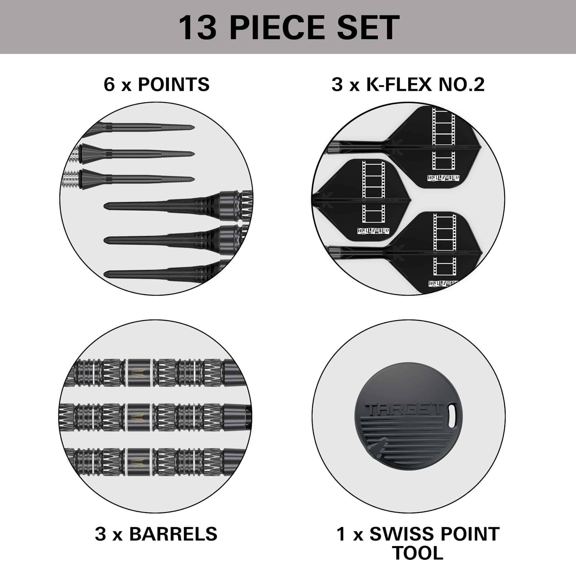 Freccette morbide Target Chris Dobey 95K - 18 g Zu sehen sind Target Chris Dobey 95K Softdarts - 18g. Die Darts sind besonders für präzise Würfe entwickelt worden.