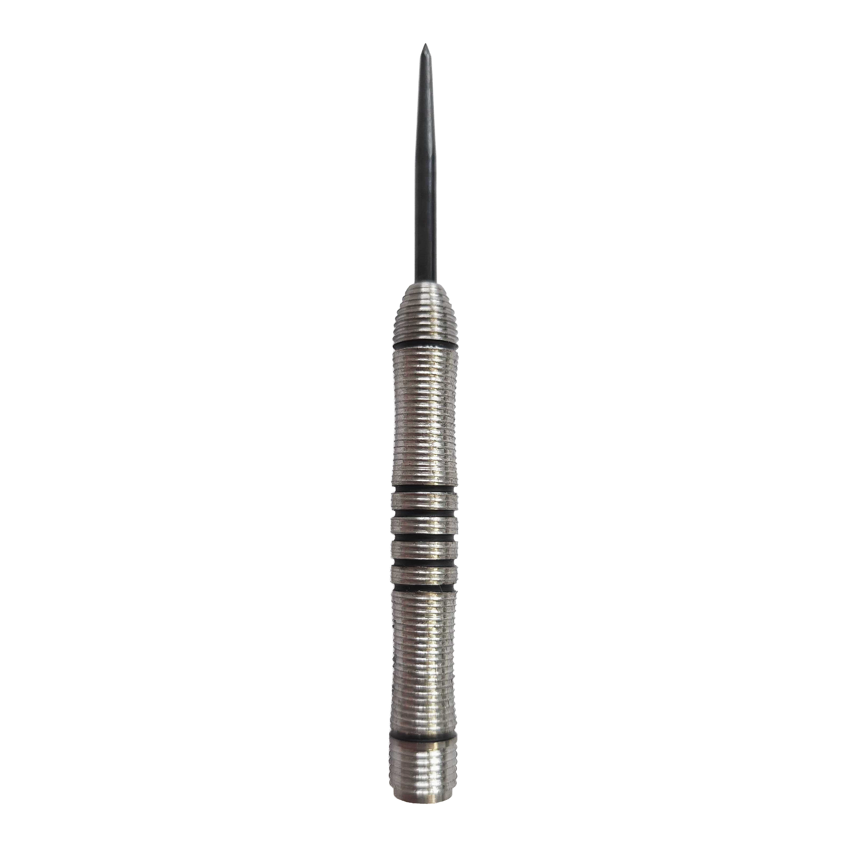 Dieses Bild zeigt die McDart Black Ring Steeldart-Barrels - 24g. Die Barrels sind schwarz und besitzen eine gerillte Oberfläche.
