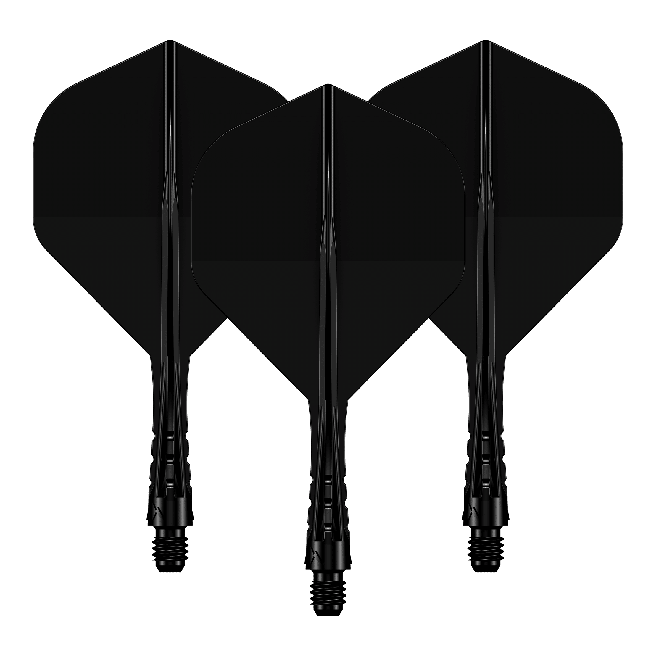 Sistema di albero di volo Mission Force 90 Vortex No2 - Nero pieno Das Foto zeigt ein Set des Mission Force90 Vortex No2 Flight-Shaft-Systems in Solid Black mit 222 mm Länge. Die schwarze Farbgebung ist gut sichtbar.