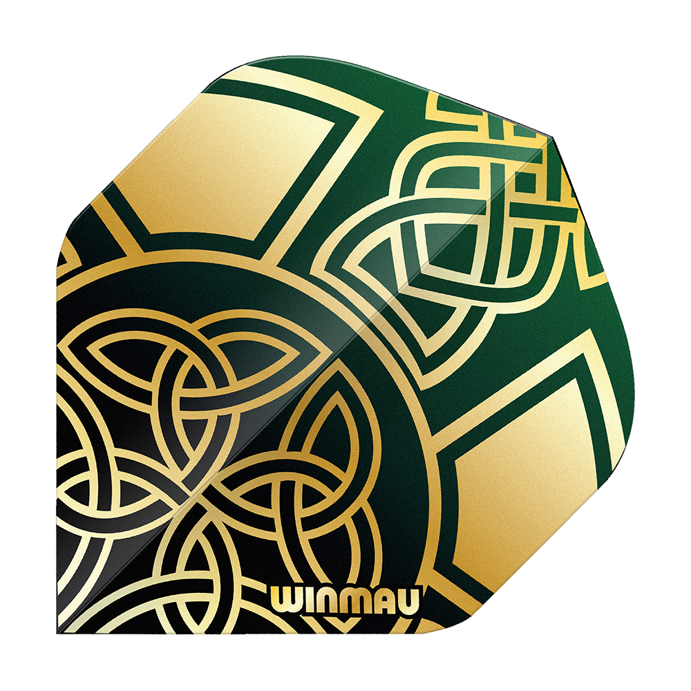 Voli standard Winmau Prism Delta Brendan Dolan Celtic Knot Black Gold No2 Abgebildet sind die Winmau Prism Delta Brendan Dolan Celtic Knot Black Gold No2 Standard Flights. Die Flights besitzen ein elegantes Muster in Schwarz und Gold.