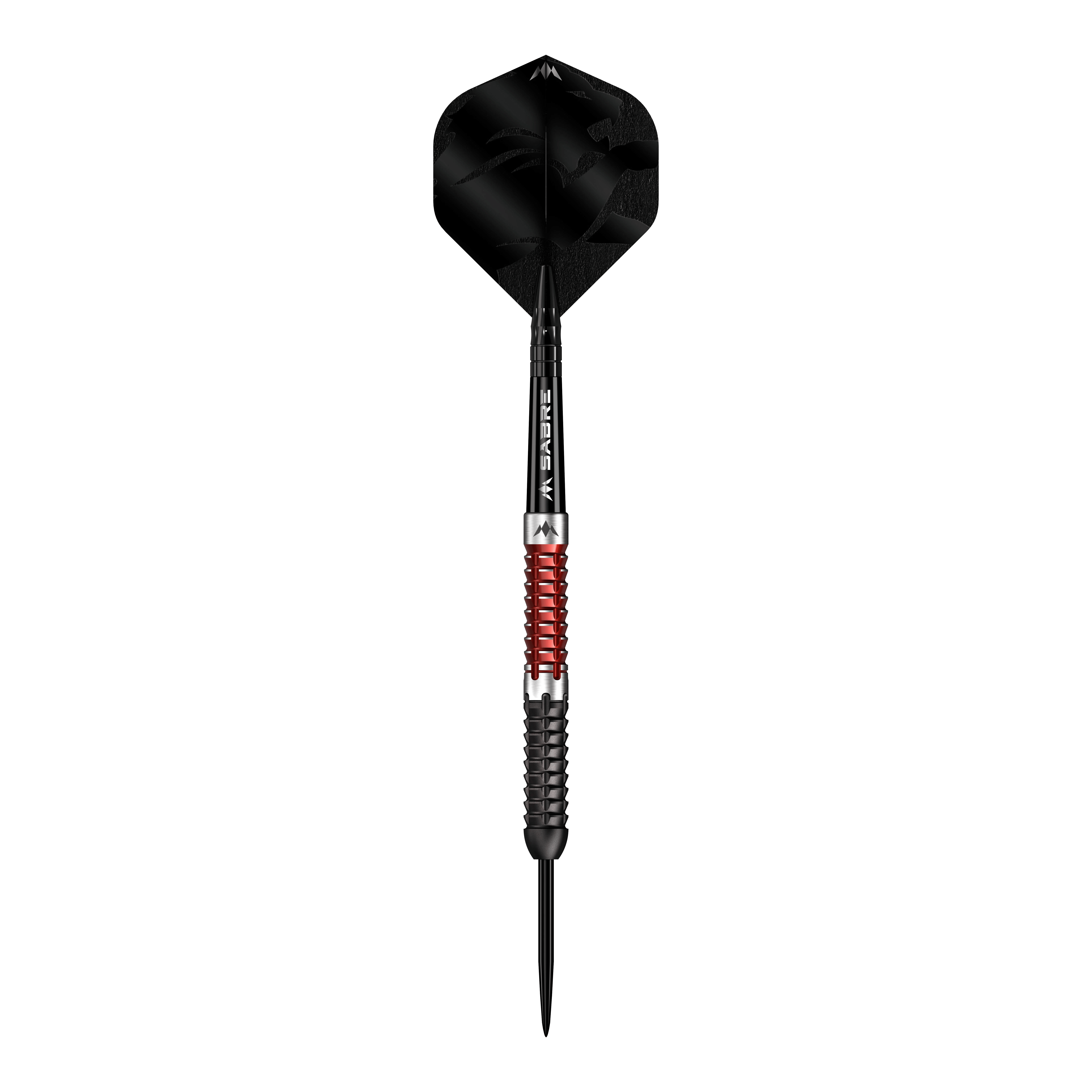 Freccette Mission Llew Bevan Black Red Electro Steel - 23 g Abgebildet ist der Mission Llew Bevan Black Red Electro Steeldarts in 23g. Der Dartpfeil ist schwarz und rot gestaltet.