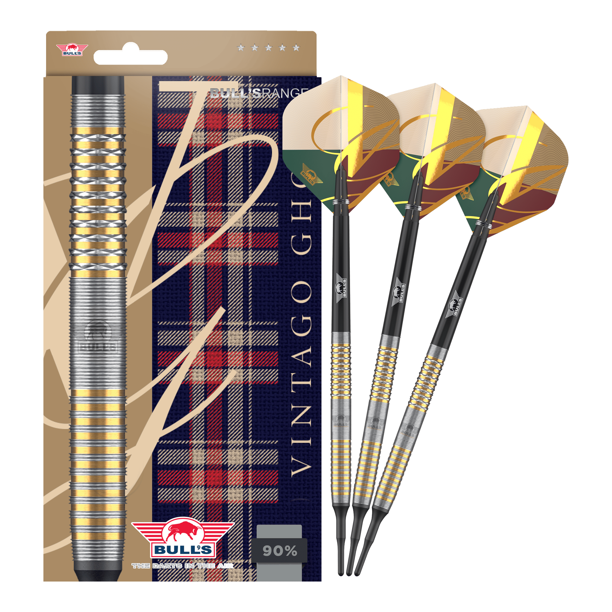 Freccette morbide Bulls NL Vintage Ghost - 20 g Das Bild zeigt die Bulls NL Vintago Ghost Softdarts - 20g in voller Ansicht. Die Softdarts sind für Freizeit- und Profispieler geeignet.