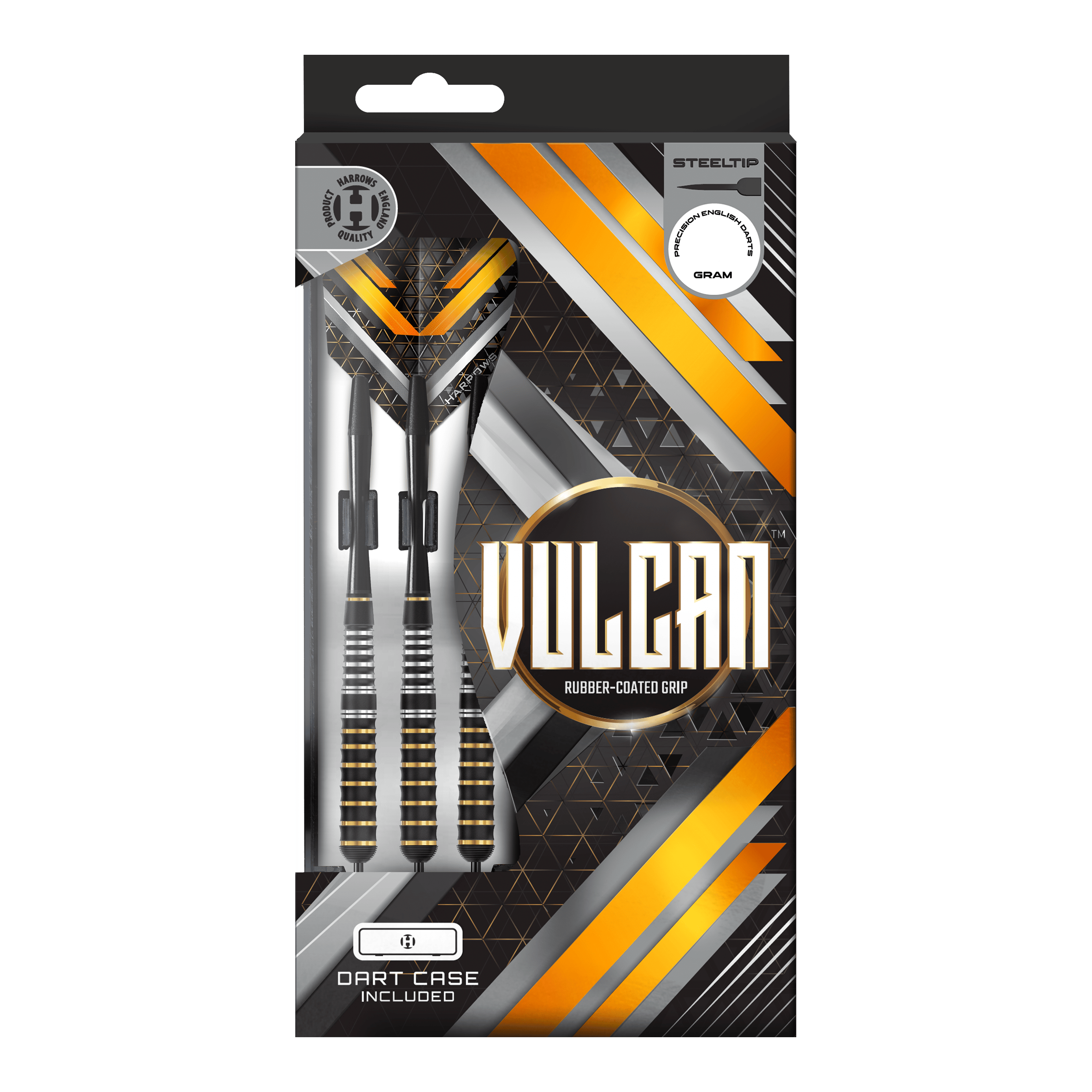 Freccette in acciaio Harrows Vulcan Das Bild zeigt Harrows Vulcan Steeldarts. Die hochwertige Verarbeitung ist deutlich sichtbar.