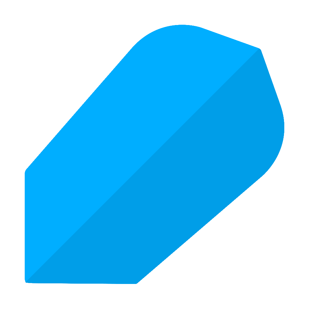 Voli Poly-Plain Slim Blu Dies ist ein blauer Poly-Plain Slim Flight. Der Flight ist für Dartpfeile und hat eine schlanke Form.