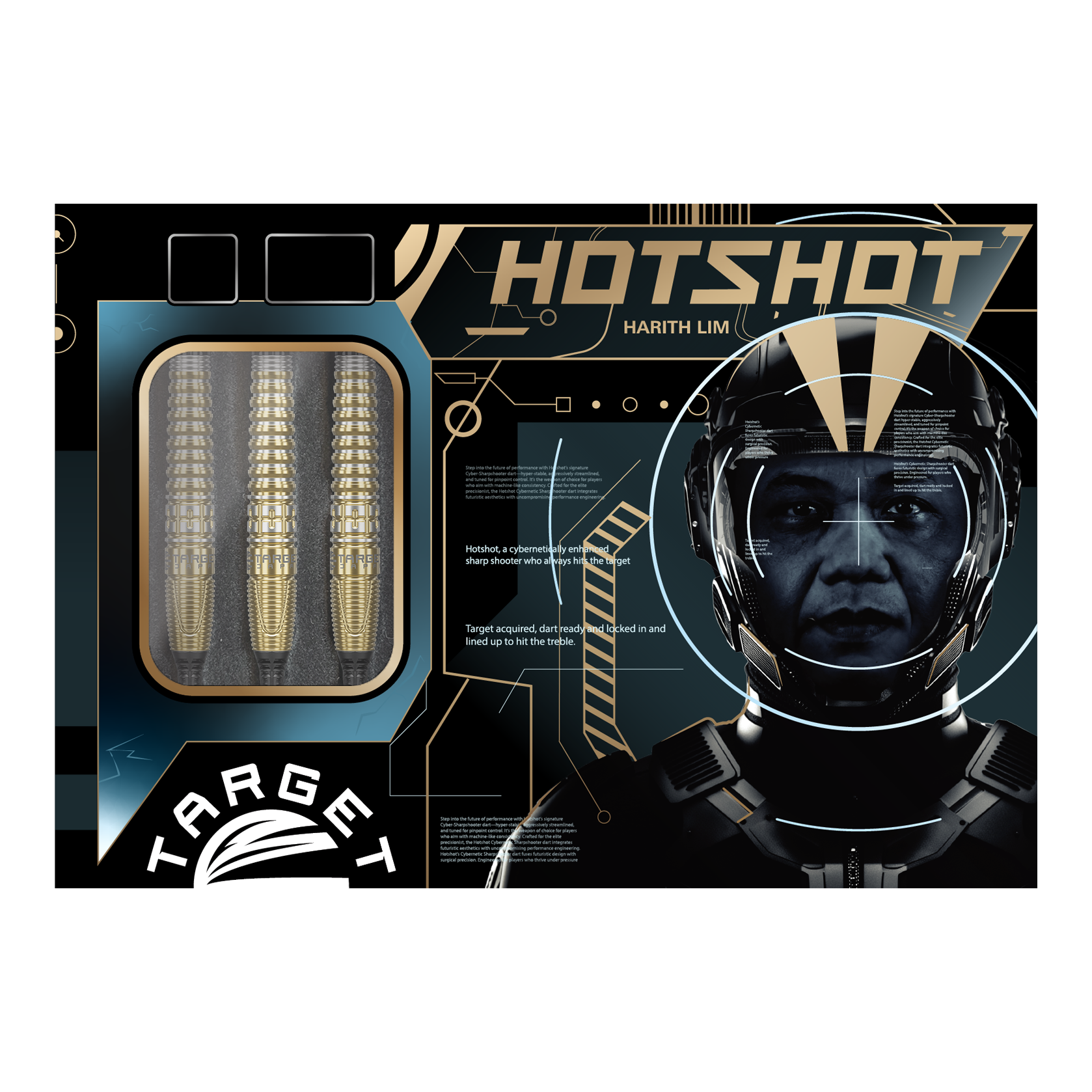 Freccette morbide Target Japan Prime Series Harith Lim HotShot GEN3 - 18 g Die Target Japan Prime Series Harith Lim HotShot GEN3 Softdarts - 18g werden gezeigt. Diese Softdarts zeichnen sich durch ihr schlankes Design aus.