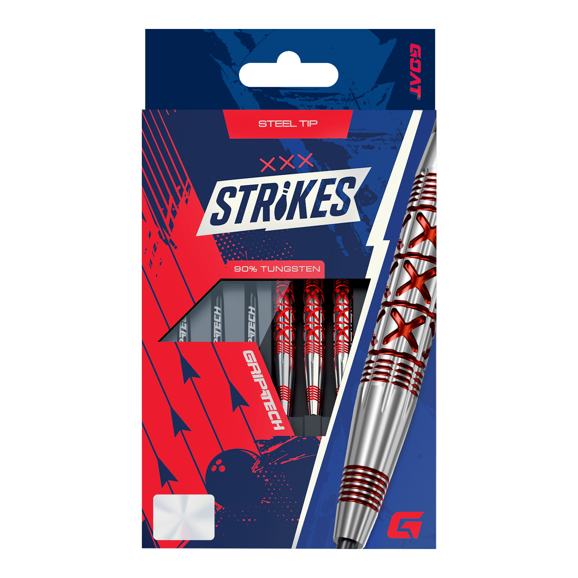 GOAT colpisce Steeldarts Hier ist das Produkt GOAT Strikes Steeldarts abgebildet. Die Steeldarts sind hochwertig verarbeitet und für Dartspieler geeignet.