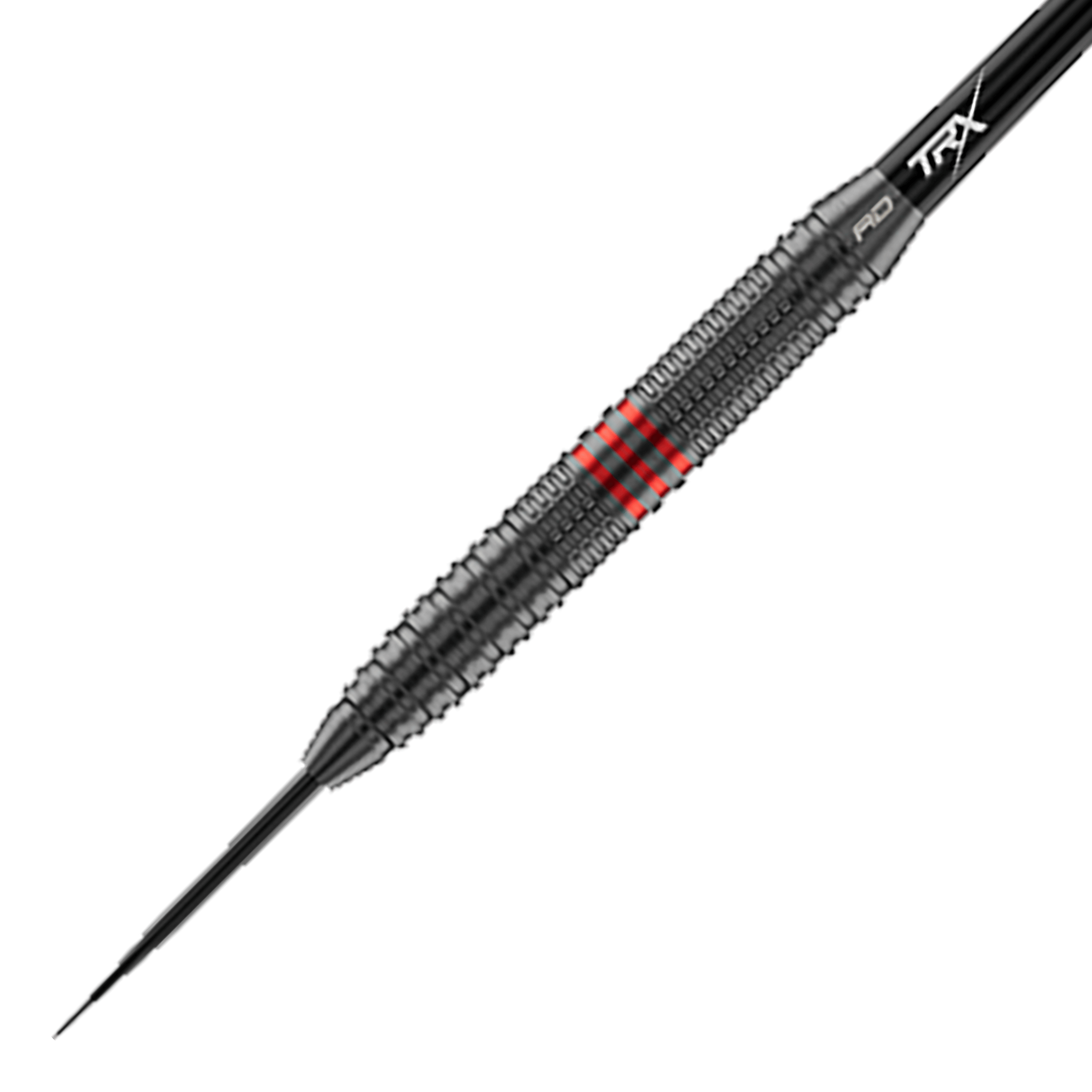Freccette in acciaio Red Dragon Jonny Clayton Core Brass - 21 g Hier ist ein Red Dragon Jonny Clayton Core Brass Steeldart - 21g aus einer anderen Perspektive zu sehen. Zu erkennen sind die goldenen und silbernen Details sowie ein roter und schwarzer Flight.