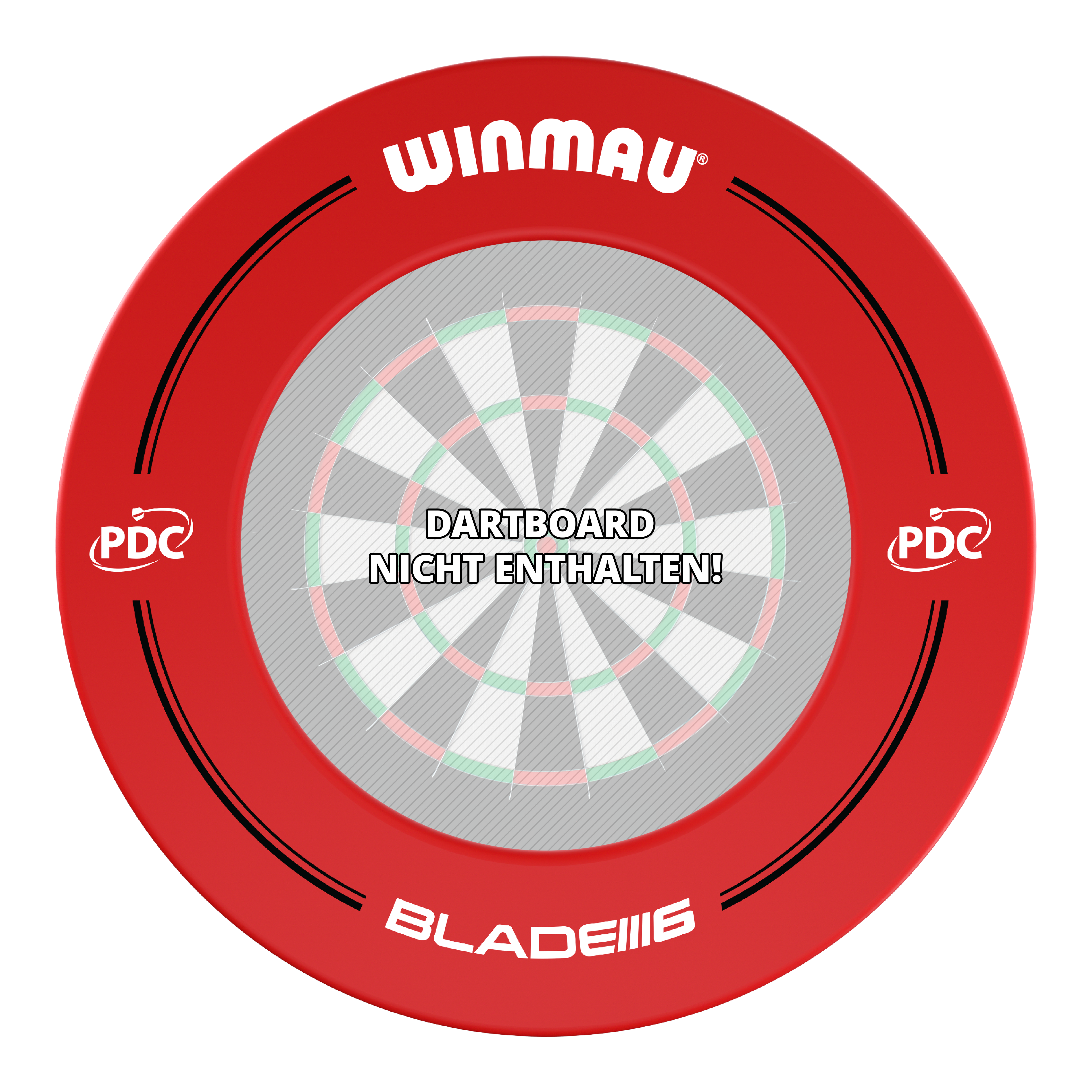 Winmau PDC Dartboard Surround - Rosso Das Bild zeigt einen roten Winmau PDC Dartboard Surround. In der Mitte steht: "Dartboard nicht enthalten!"