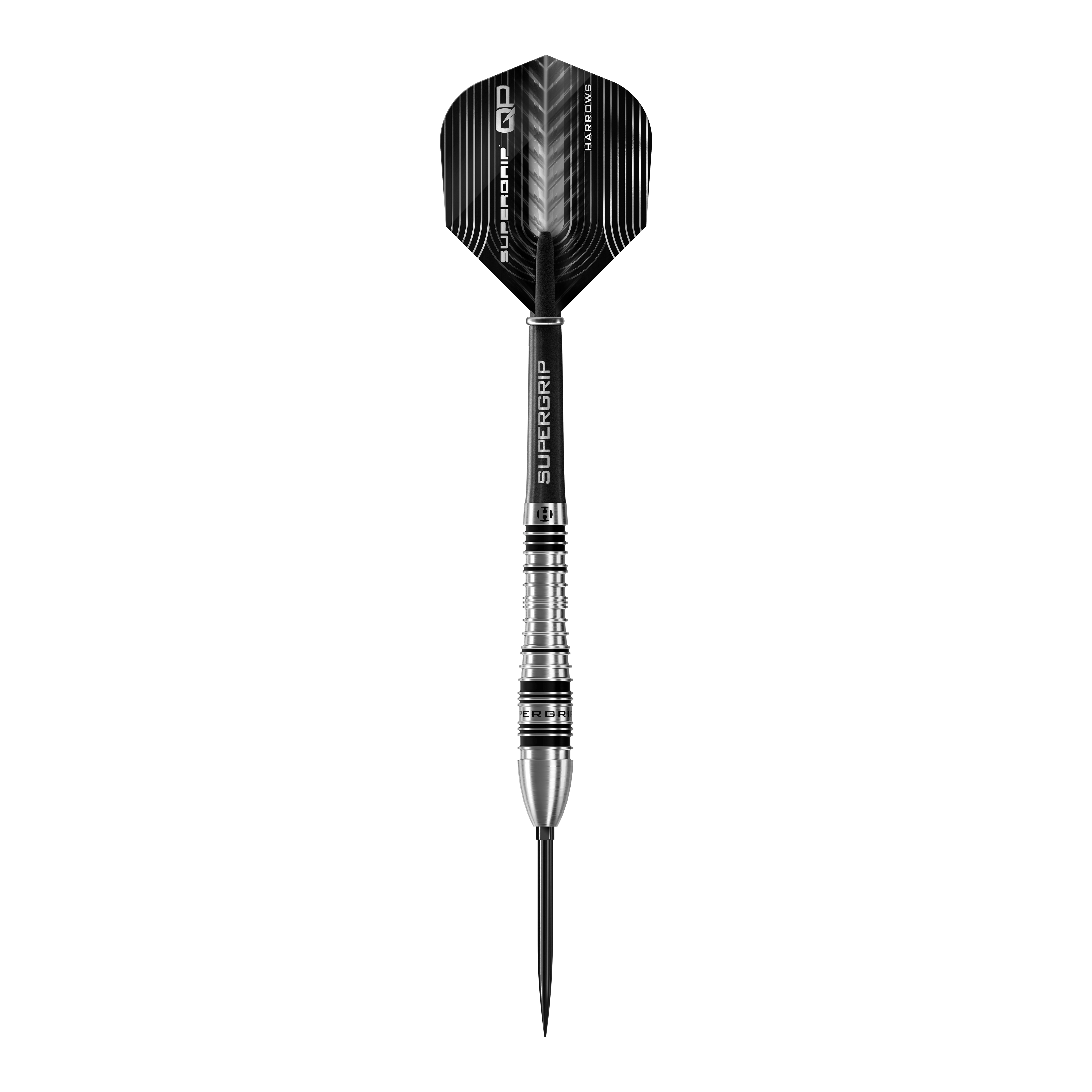Freccette in acciaio Harrows Supergrip Bomb Quick Point Das Bild zeigt die Harrows Supergrip Bomb Quick Point Steeldarts. Die Darts sind für präzises Werfen im Dartspiel entwickelt.