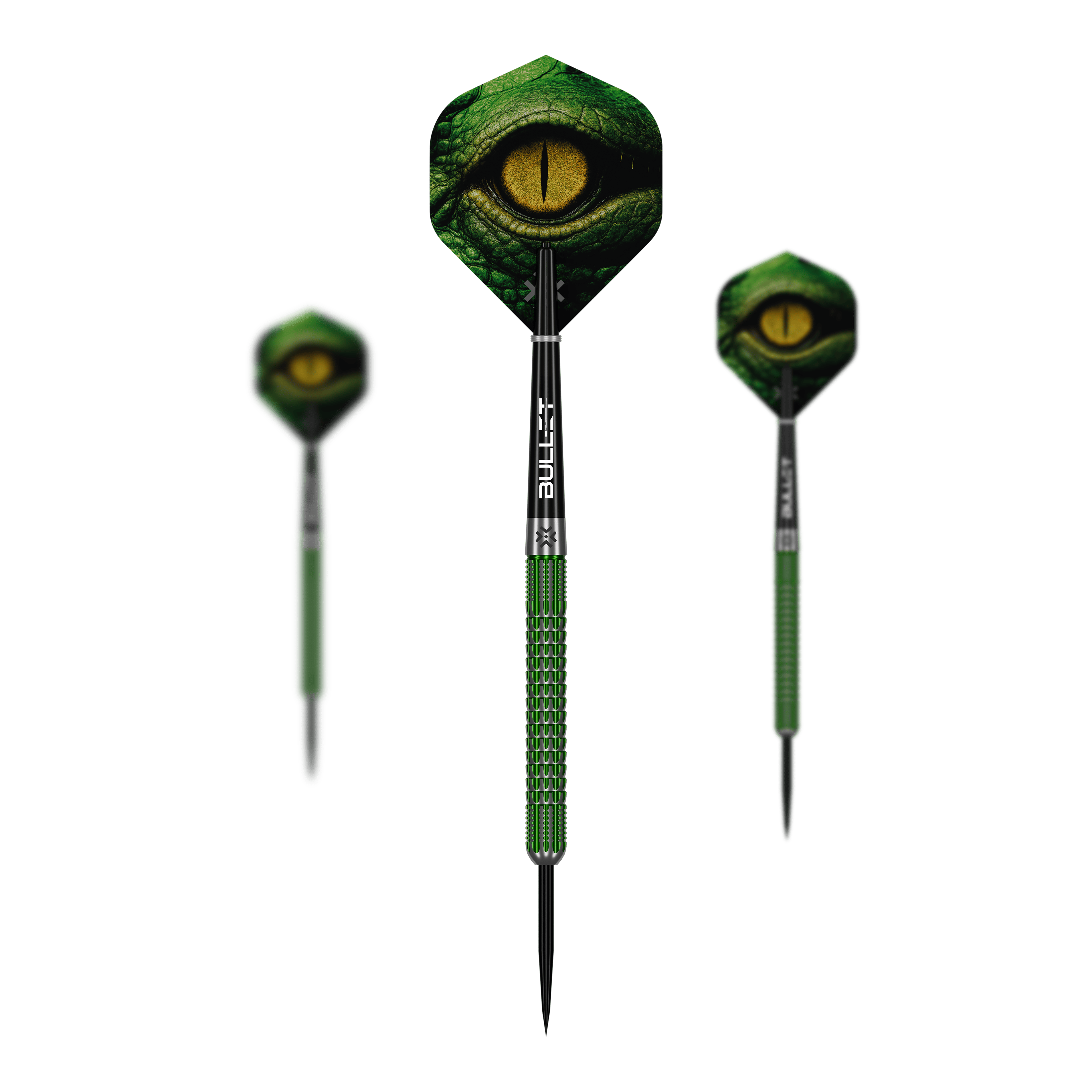 Freccette in acciaio Bullet Gator Abgebildet sind die Bullet Gator Steeldarts in einem Set. Die Darts sind für das Spiel mit Stahlspitzen geeignet.