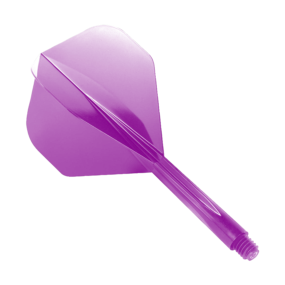 Standard del sistema di volo Condor Ax Purple Auf dem Bild ist ein lilafarbener Dart-Flight mit integriertem Shaft zu sehen. Es handelt sich um das Produkt „Condor Axe Purple Flight-System Standard“.