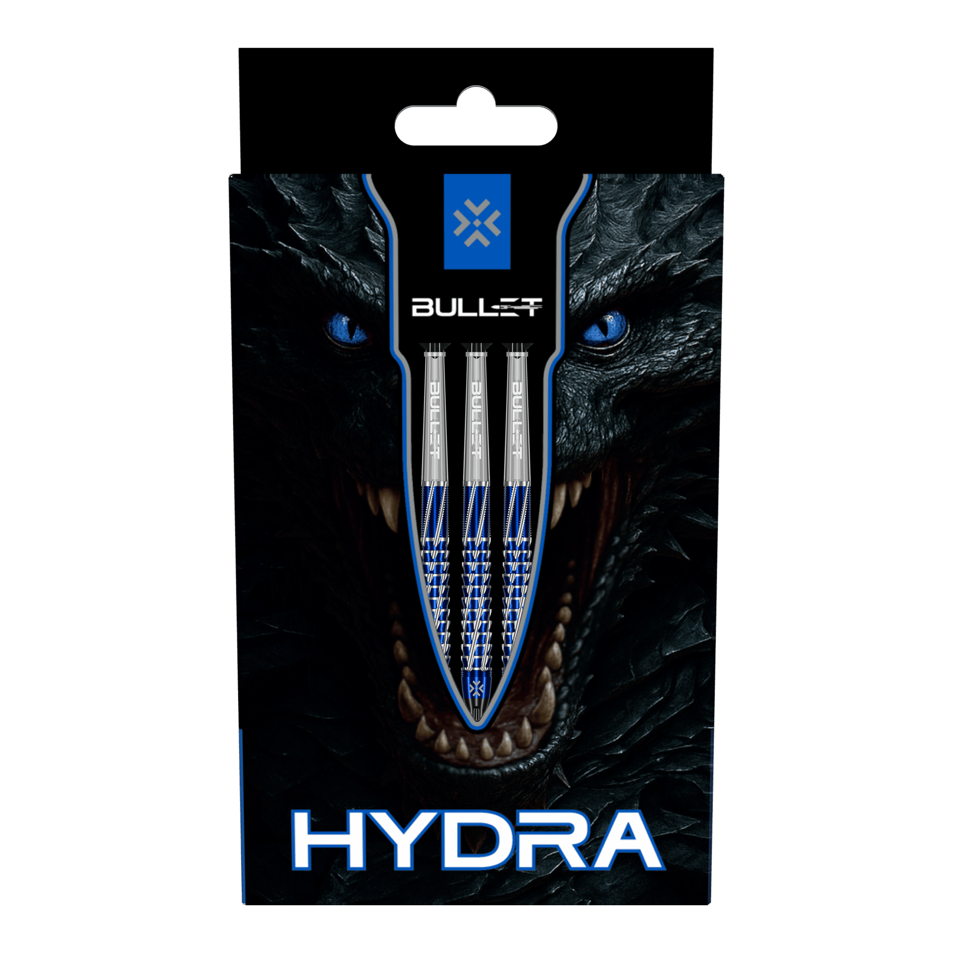 Freccette morbide Bullet Hydra - 20 g Bullet Hydra Softdarts - 20g Darts werden aus der seitlichen Perspektive gezeigt. Die Details der Dartspitzen und der Schäfte sind deutlich erkennbar.