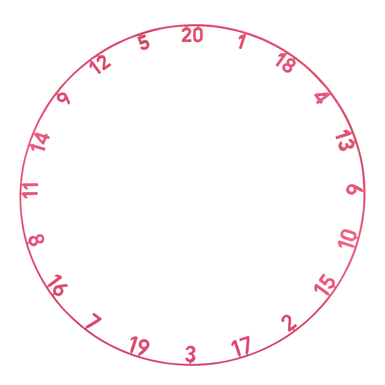 Anello con numero laser tagliato Precise 180 OnePiece Das Bild zeigt das Produkt mit dem Dateinamen ONE1013_Precise180_OnePiece_Lasercut_Zahlenring_CyberPink_1. Es handelt sich um ein nicht näher beschriebenes Produktbild.