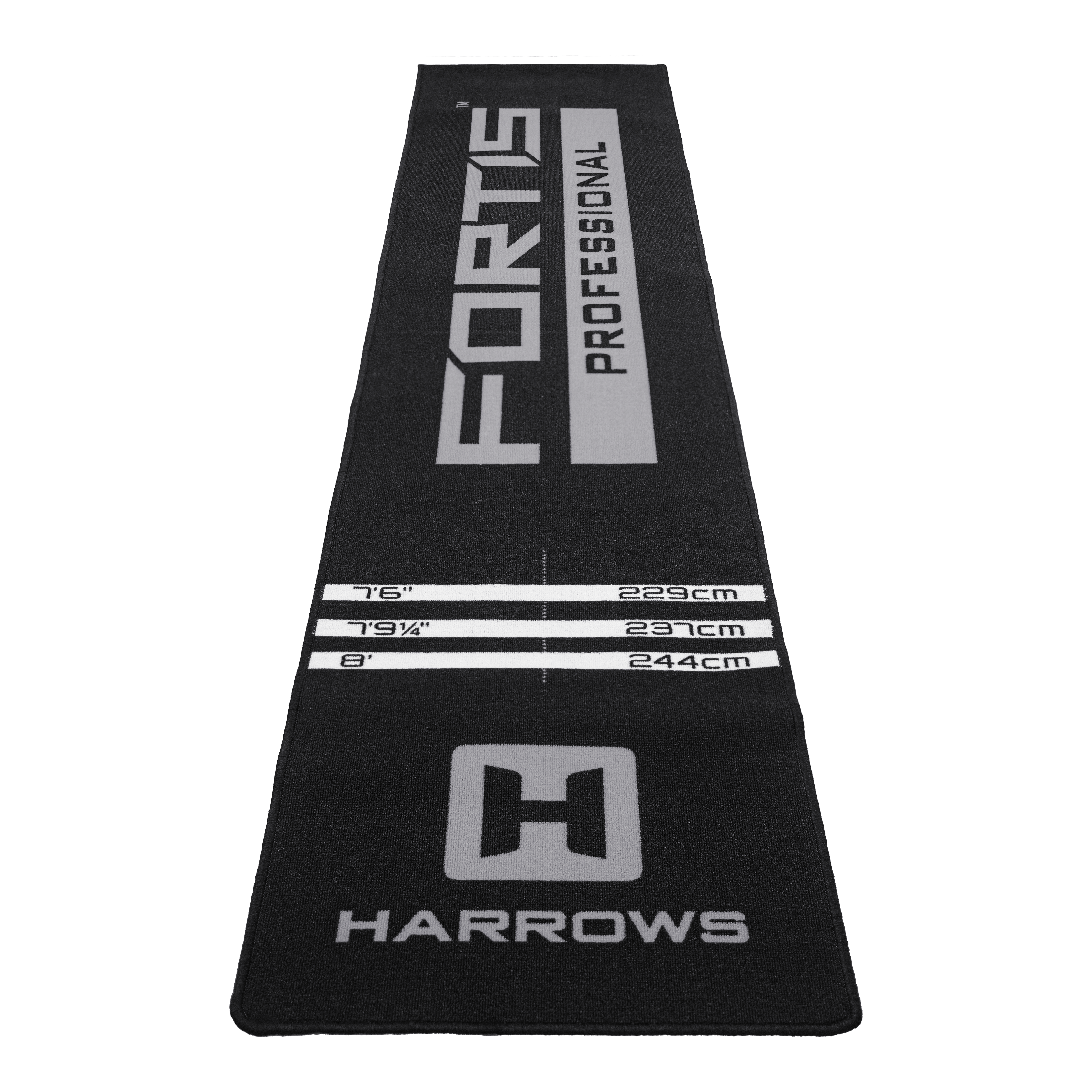 Harrows Fortis Dartteppich - Grau Abgebildet ist der Harrows Fortis Dartteppich in Grau. Die Oberfläche ist für den Dartsport gestaltet.