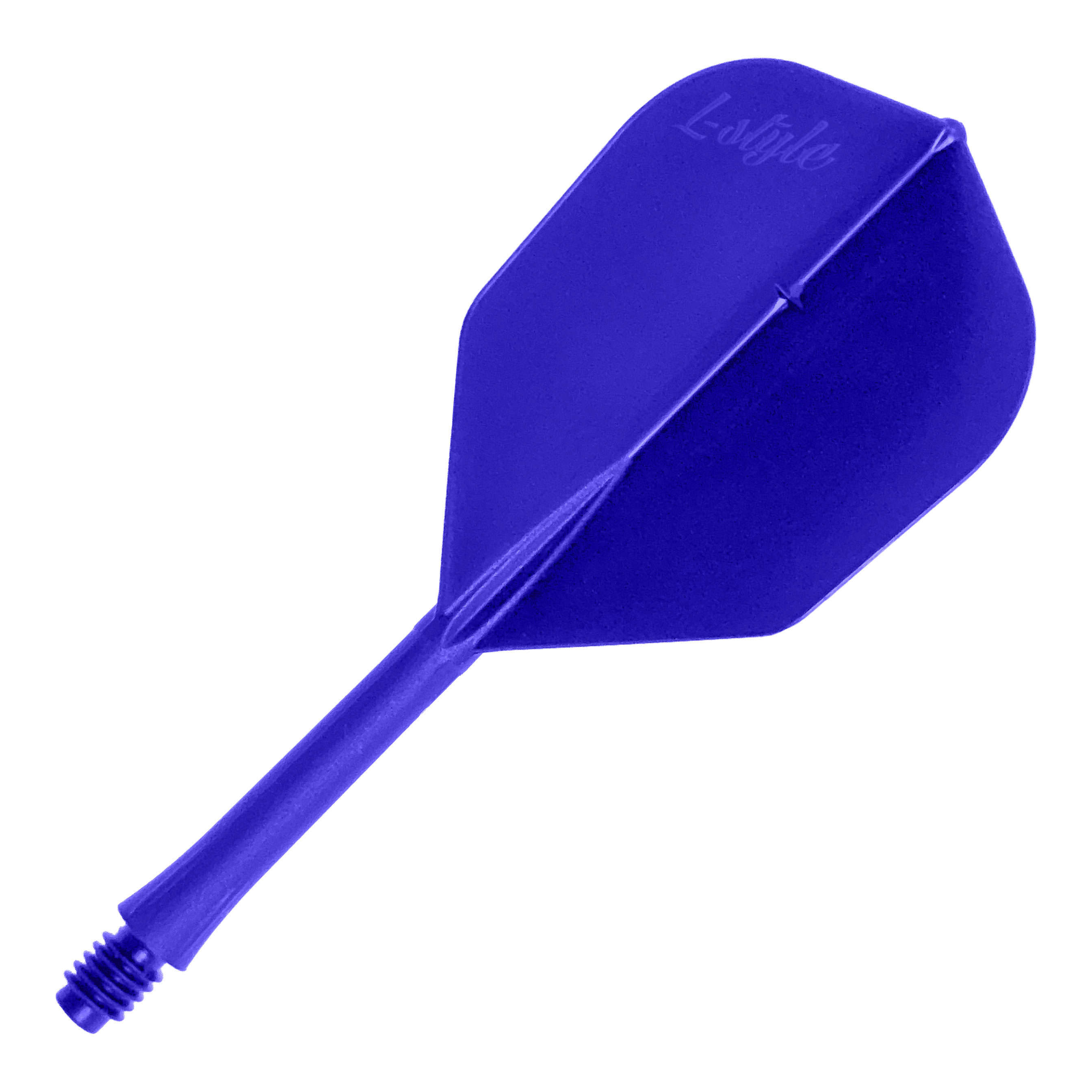 BarFlights stile L 2BA L3 - 260 Abgebildet ist ein Produkt mit dem Dateinamen LSF-902_L-Style_BarFlight_Blau_1. Das Bild zeigt wahrscheinlich ein Dartzubehör in blauer Farbe.
