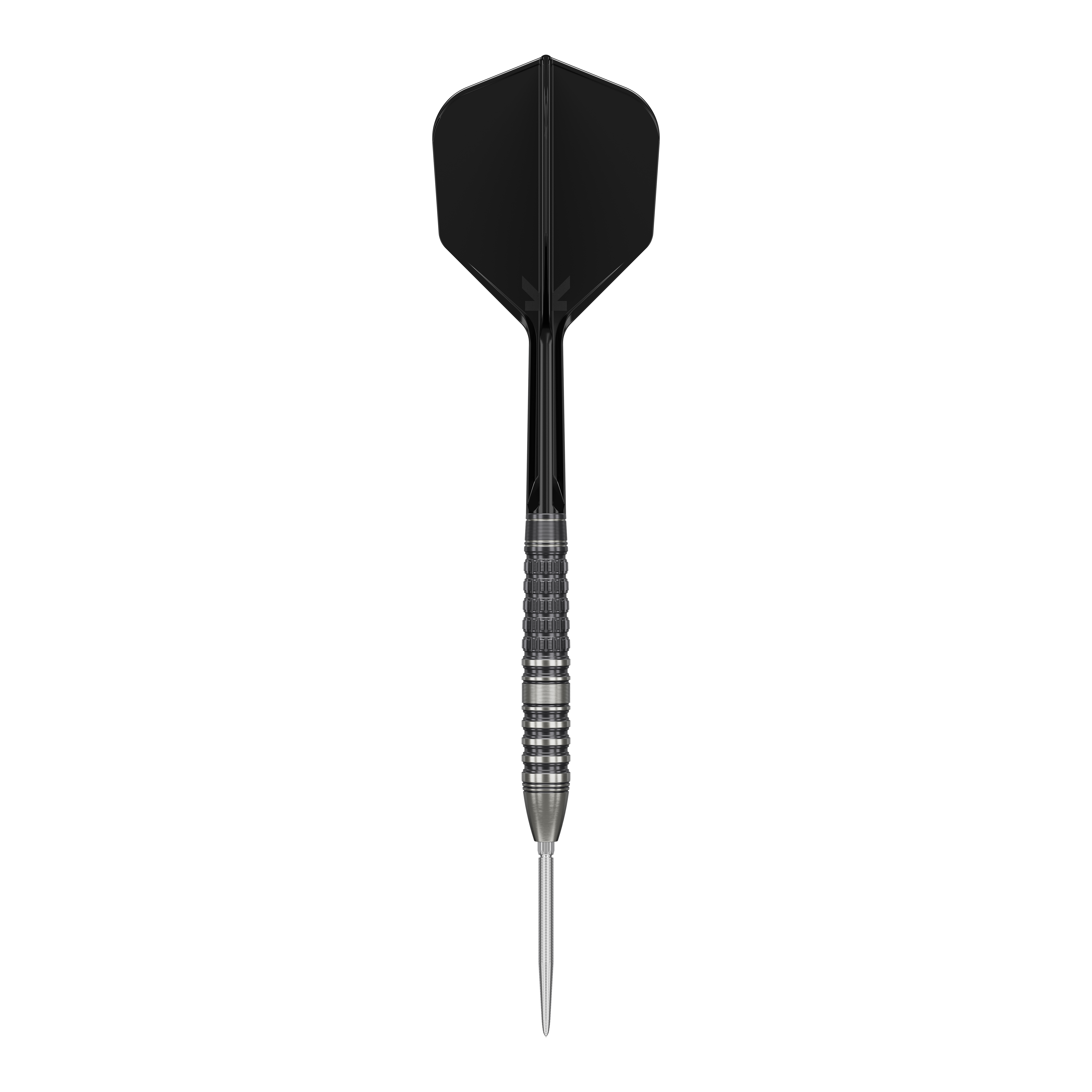 Freccette in acciaio Target Japan Black Marque Lumiere GEN3 Das Bild zeigt einen Target Japan Black Marque Lumiere GEN3 Steeldart. Der Dartpfeil hat eine schwarze Flights und einen silbernen, geriffelten Barrel.