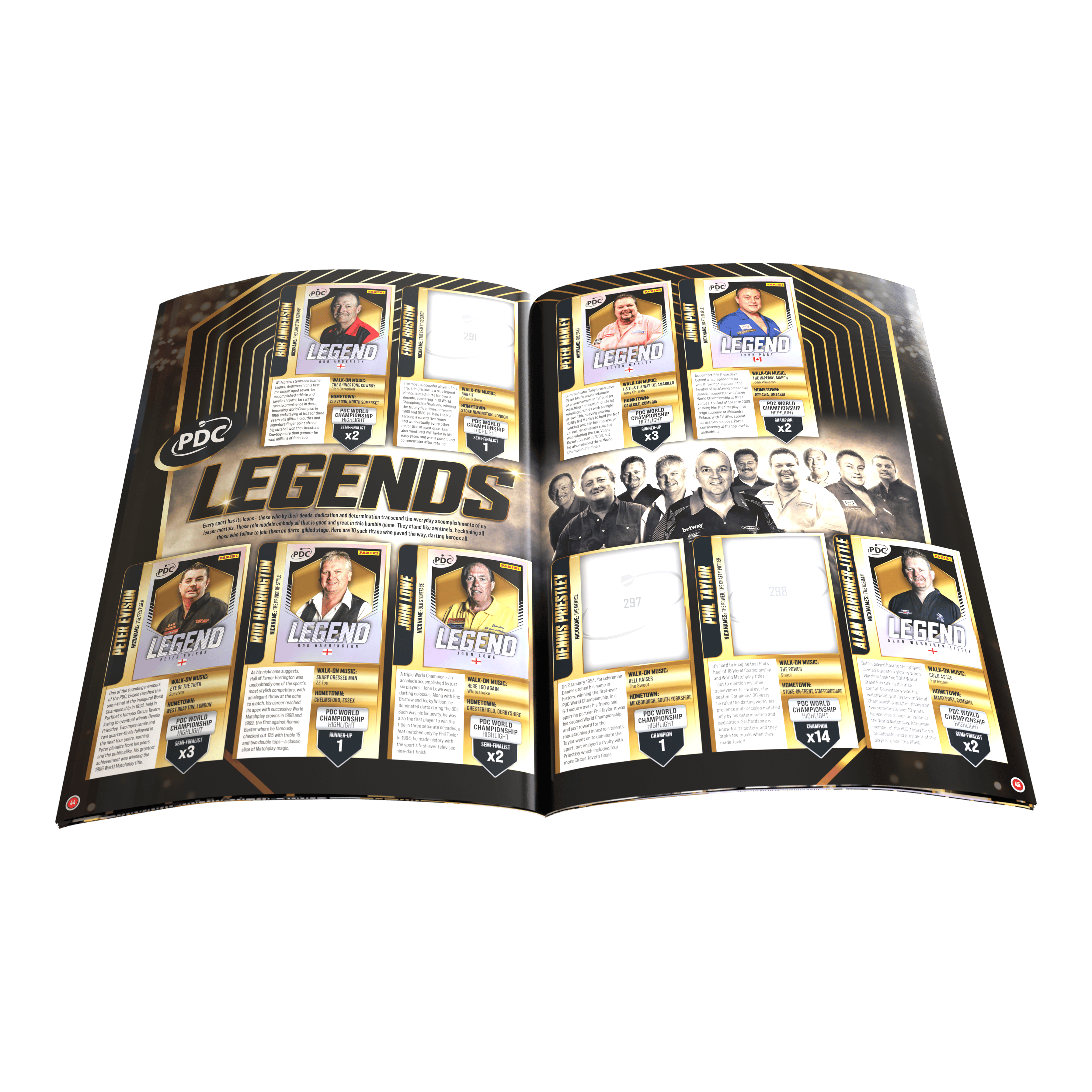Panini PDC World Darts Championship 2025/26 - Album da collezione con copertina rigida e adesivi ufficiali Zu sehen ist das Panini PDC World Darts Championship 2025/26 - Official Sticker Hardcover Sammelalbum. Es wurde für Sticker der Darts-WM 2025/26 entworfen.
