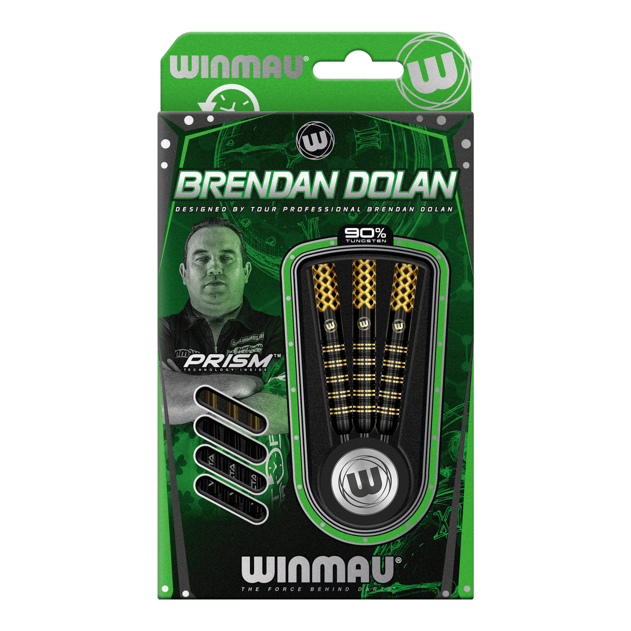 Freccette in acciaio Winmau Brendan Dolan Signature Series Das Bild zeigt die Winmau Brendan Dolan Signature Series Steeldarts. Diese hochwertigen Darts sind für präzises Spiel ausgelegt.