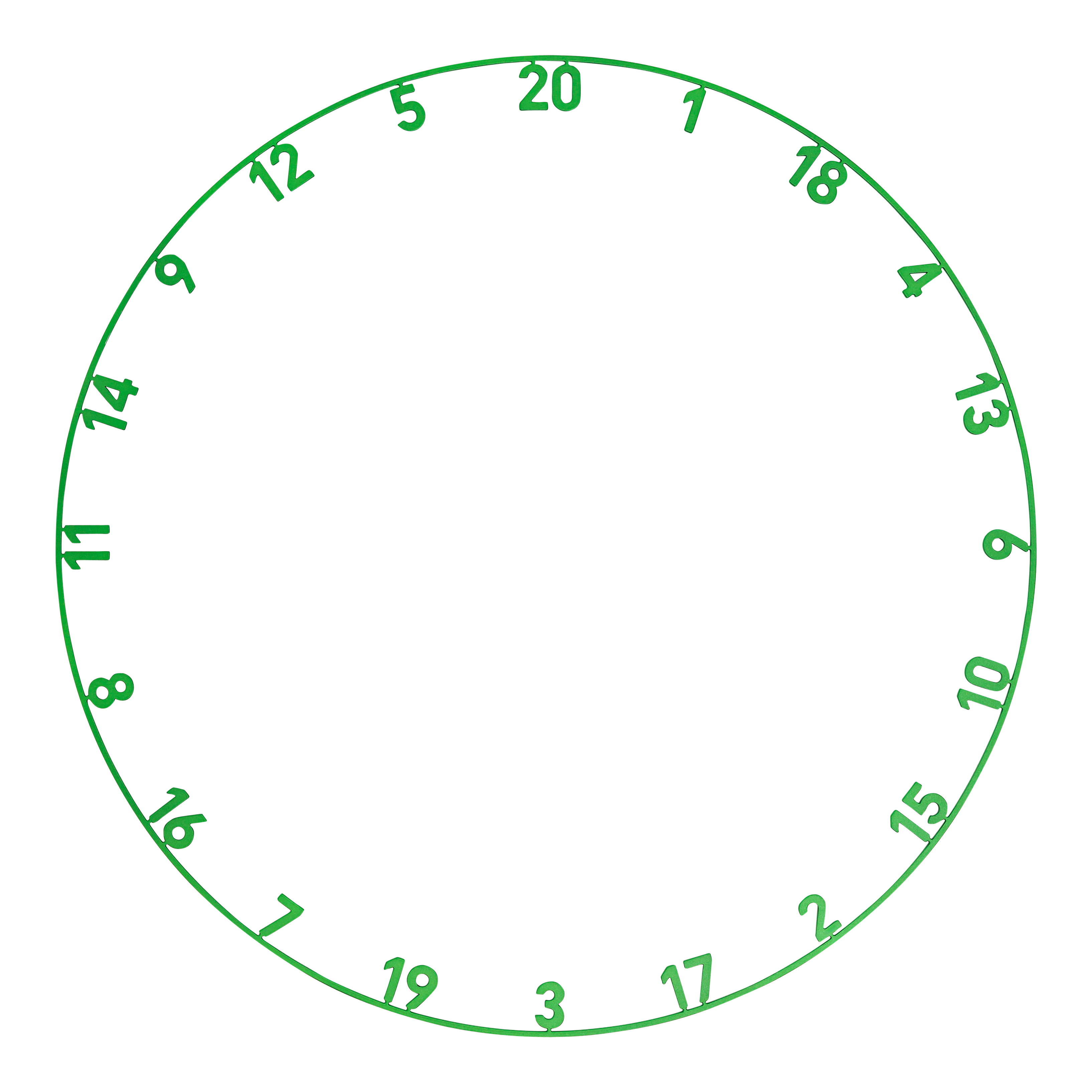 Bersaglio per freccette in acciaio Precise 180 Endorphine con anello numerato - Verde smeraldo Das Precise 180 Endorphine Steeldartboard mit Nummernring ist abgebildet. Es besitzt eine farbige Spielfläche.