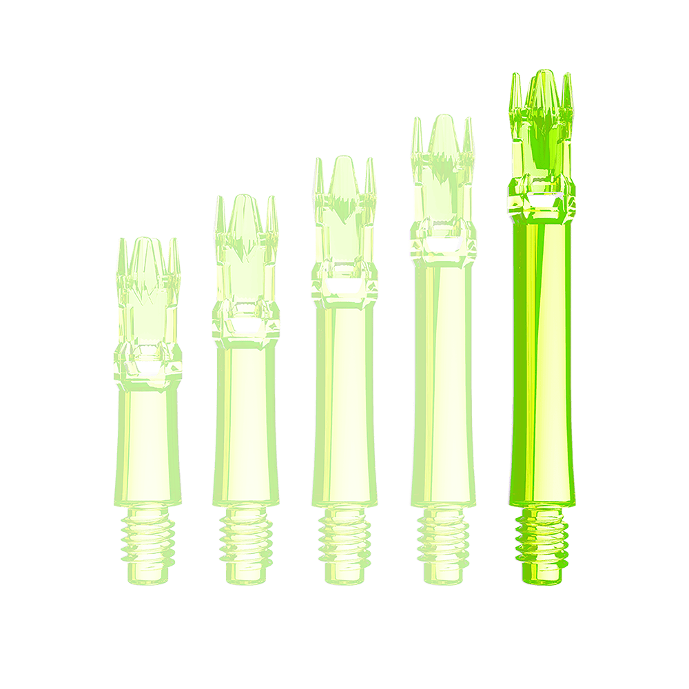 Alberi di ricambio L-Style L-System - Giallo neon Hier ist eine neongelbe Ersatzshaft dargestellt. Sie ist einzeln und von vorne aufgenommen.