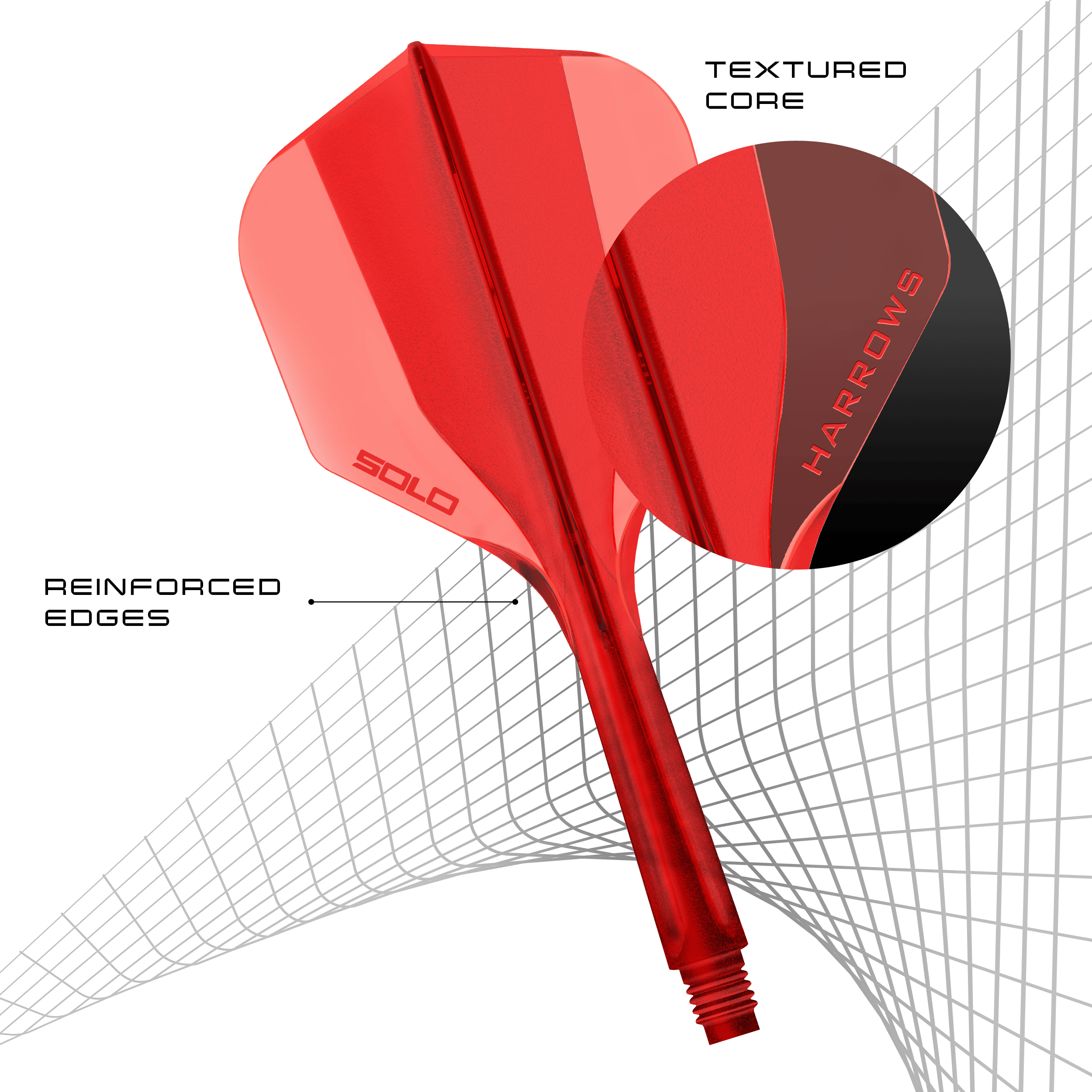 Sistema di alberi di volo Harrows Solo No6 - Rosso Abgebildet ist das Harrows Solo No6 Flight-Shaft-System in der Farbe Rot. Es ist ein Zubehör für Dartpfeile zur stabilen Verbindung des Flights.