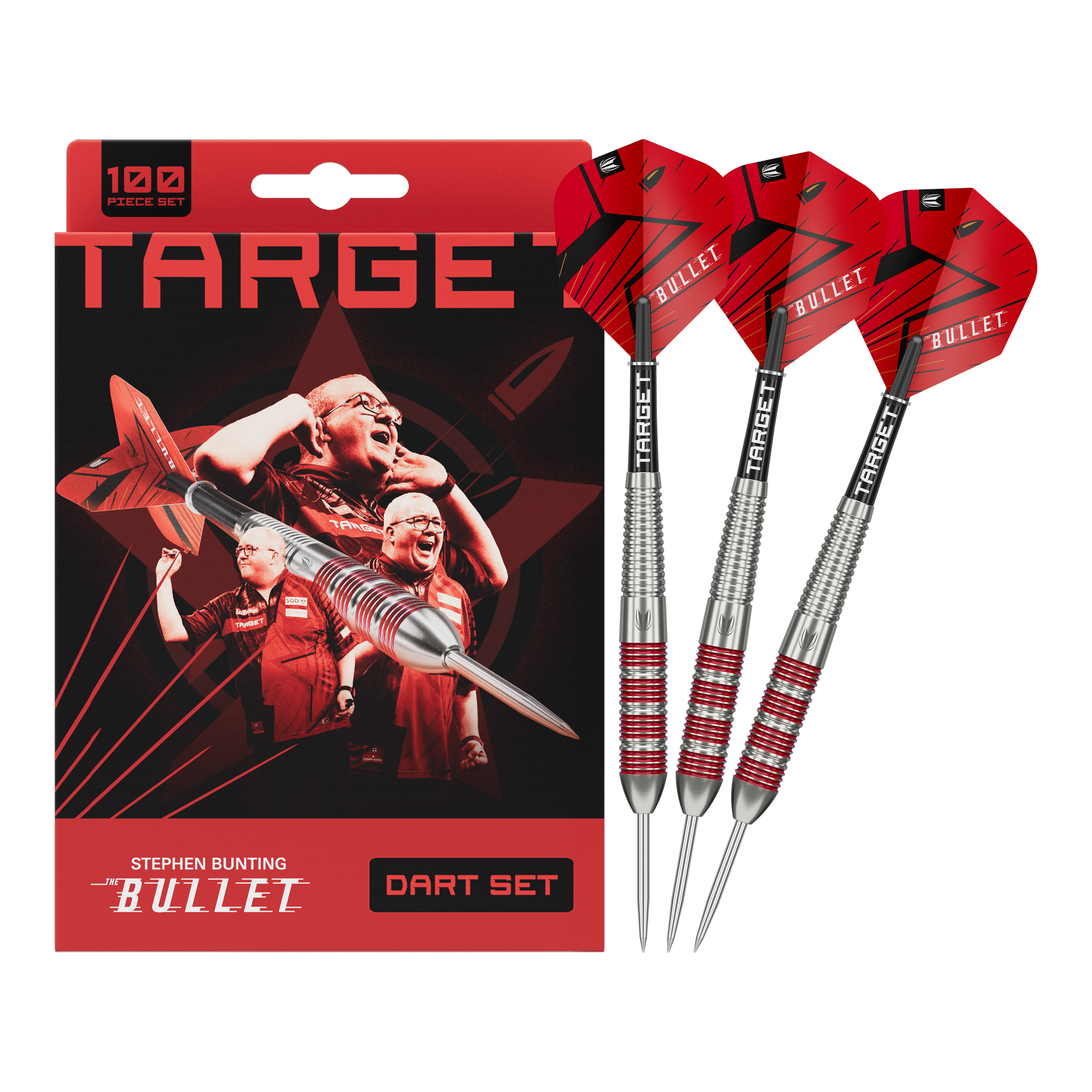 Set di 100 freccette in ottone Stephen Bunting Bullet - 22 g