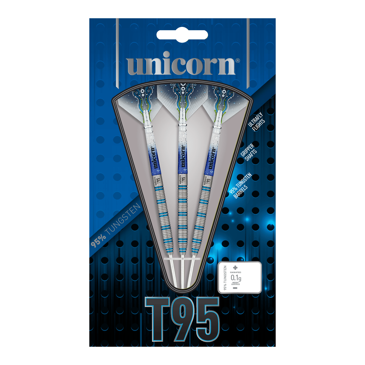 Freccette in acciaio Unicorn T95 Core XL Blue Style 1