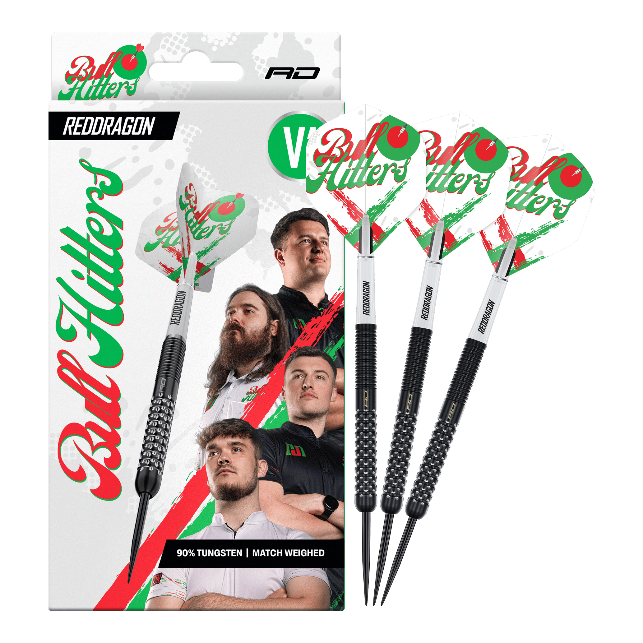 Freccette in acciaio Red Dragon Bullhitters V1 - 23 g Abgebildet ist der Red Dragon Bullhitters V1 Steeldarts - 23g in kompletter Ansicht. Das Produkt eignet sich für Steeldartspieler und wiegt 23 Gramm.