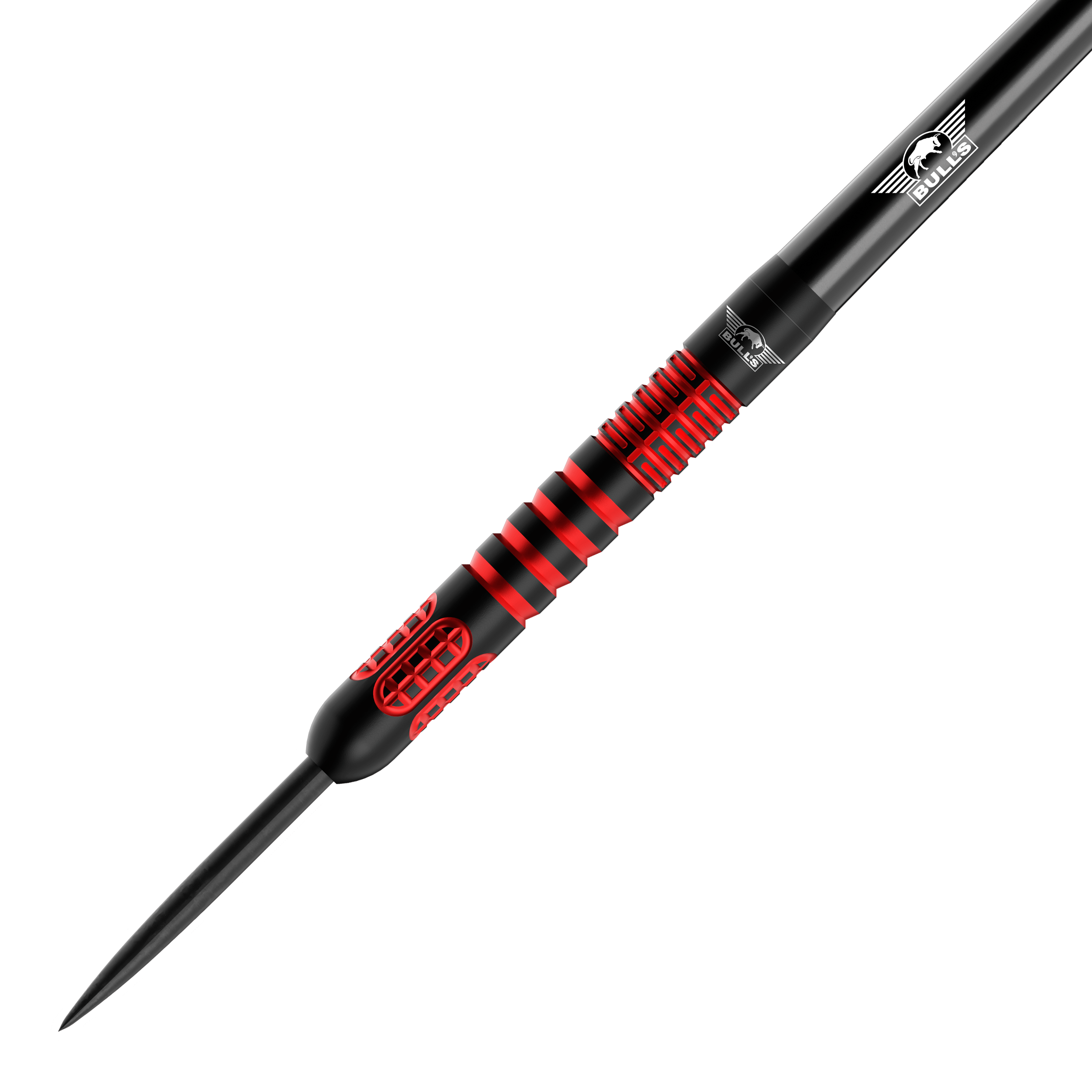 Auf dem Bild sind die Bulls NL Stefan Bellmont 90 Steeldarts 23g zu sehen. Diese Steeldarts sind besonders präzise und für professionelle Dartspieler geeignet.