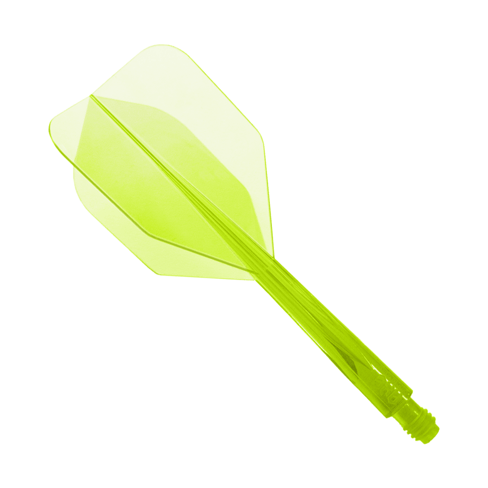 Condor_AXE_Neon_Flight_System_Gelb_Small_1 Das Bild zeigt das Produkt „Condor Axe Neon Yellow Flight-System Small“. Es handelt sich um ein kleines, neon-gelbes Dart-Flight-System.
