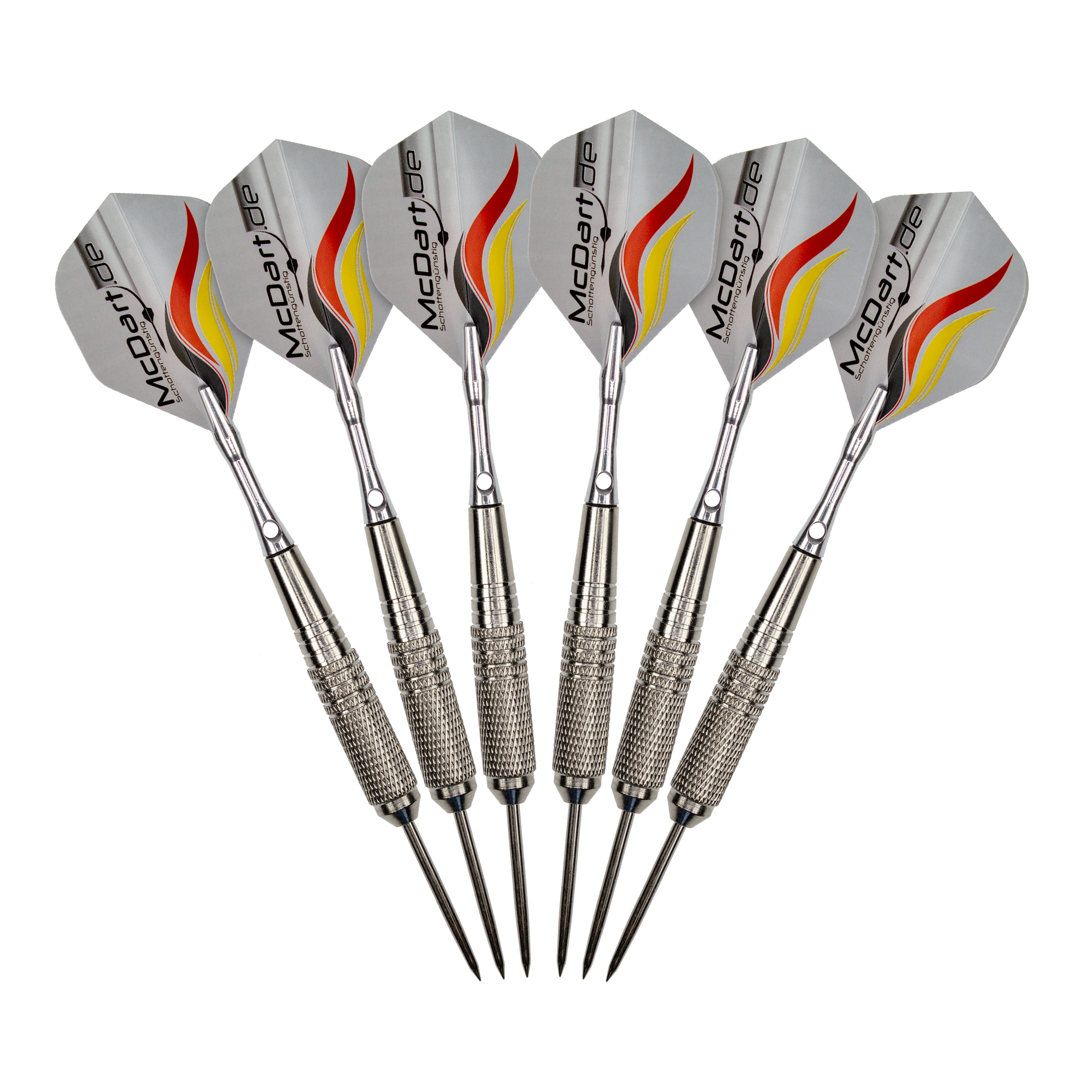 McDart Starter Pack Steel Dart Das Bild zeigt ein McDart Starterpack. Es eignet sich hervorragend für Einsteiger im Dartsport.