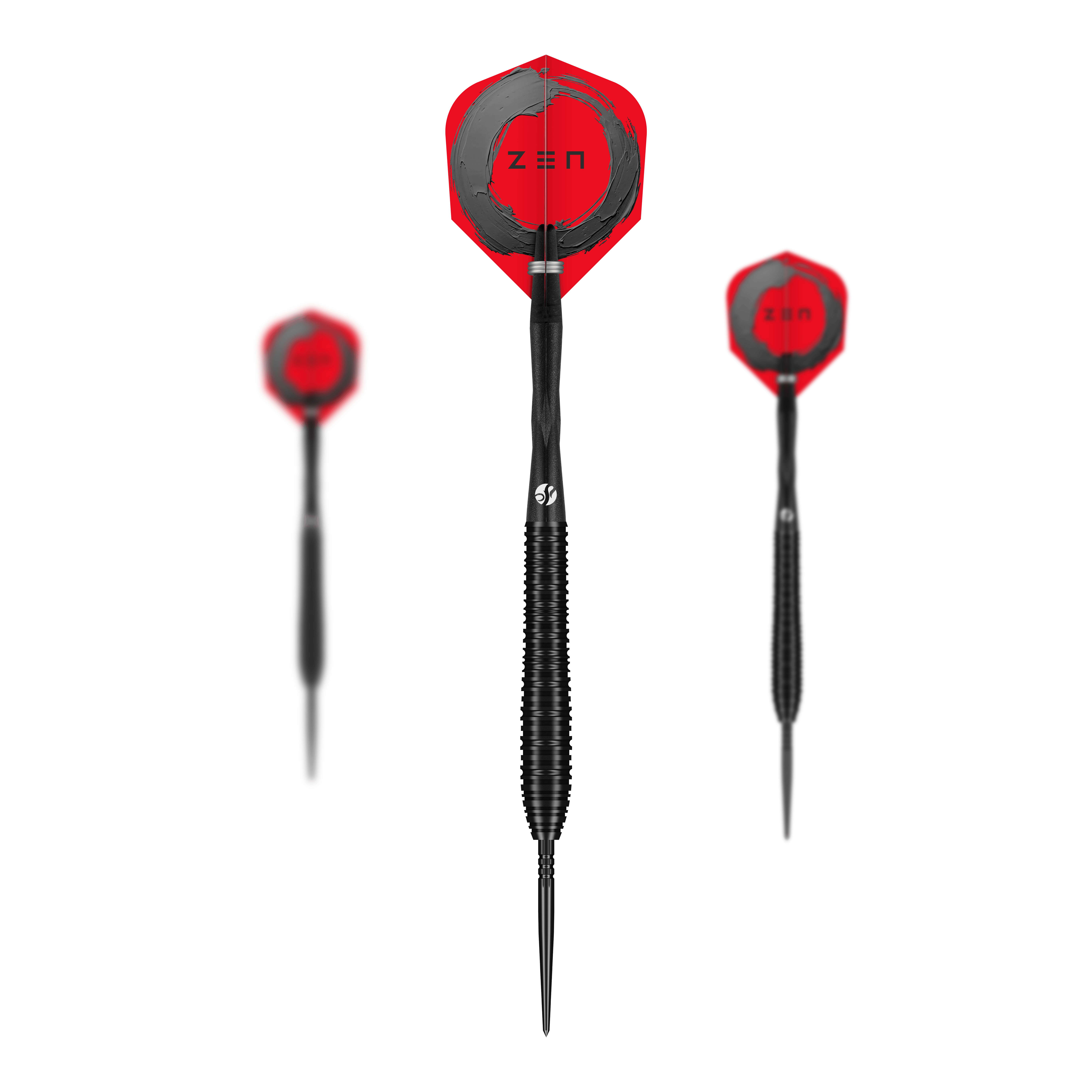 Freccette in acciaio Shot ZEN Torpedo Turbo Point - 23 g Ein Set Shot ZEN Torpedo Turbo Point Steeldarts mit einem Gewicht von 23g ist abgebildet. Die Darts sind schlank und haben ein modernes Design.