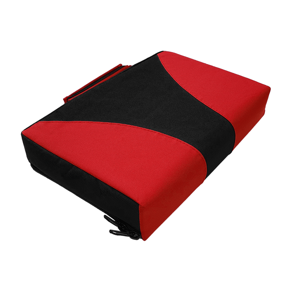 Pak4_Master_Pak_Multi_Darttasche_Rot_Schwarz_3 Die Abbildung zeigt die Master Pak Multi Darttasche in den Farben Rot und Schwarz. Die Tasche ist rechteckig und hat ein modernes, zweifarbiges Design.