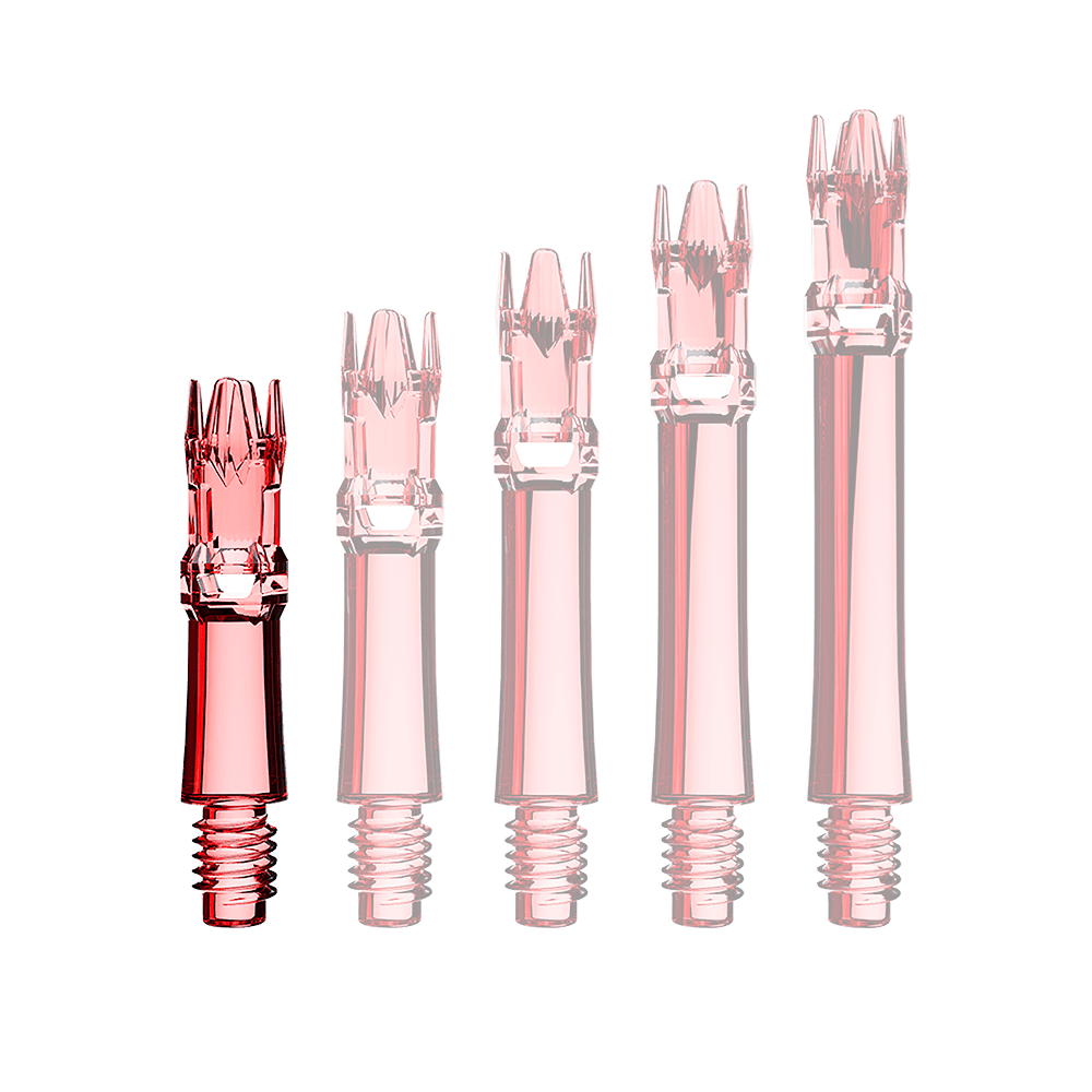 Alberi di ricambio per sistema L-Style - Rosso trasparente Hier sieht man eine rote transparente Ersatzshaft. Die Shaft wird unter Lichteinfall gezeigt.