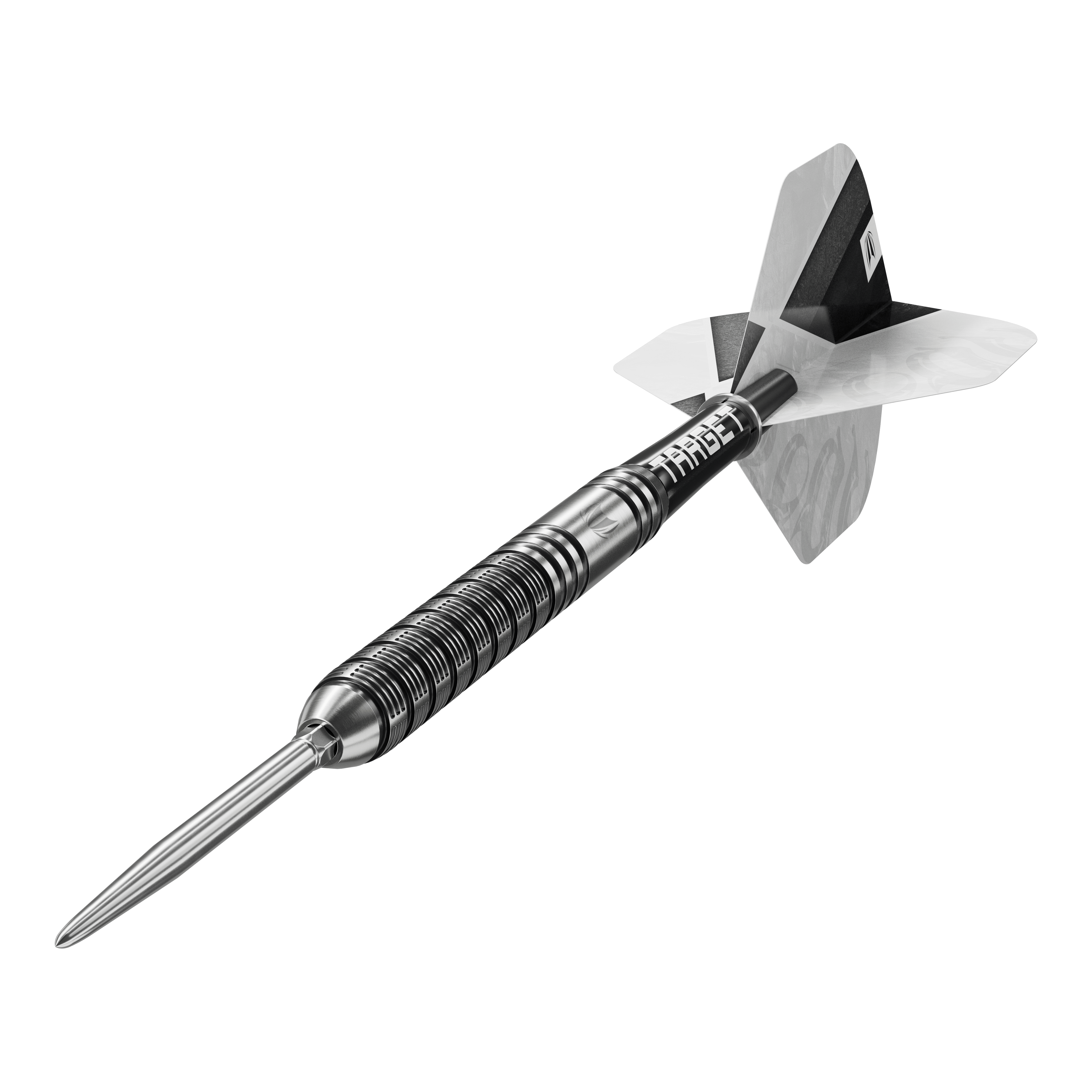 Freccette in acciaio Target Beau Greaves GEN1 Swiss Point Hier werden die Target Beau Greaves GEN1 Swiss Point Steeldarts in einer weiteren Perspektive gezeigt. Das Bild hebt die Form und das Design der Darts hervor.